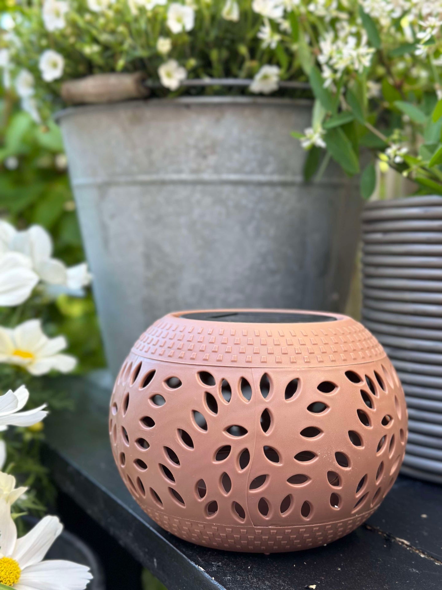 Solcellslykta FIONA - Gammalrosa