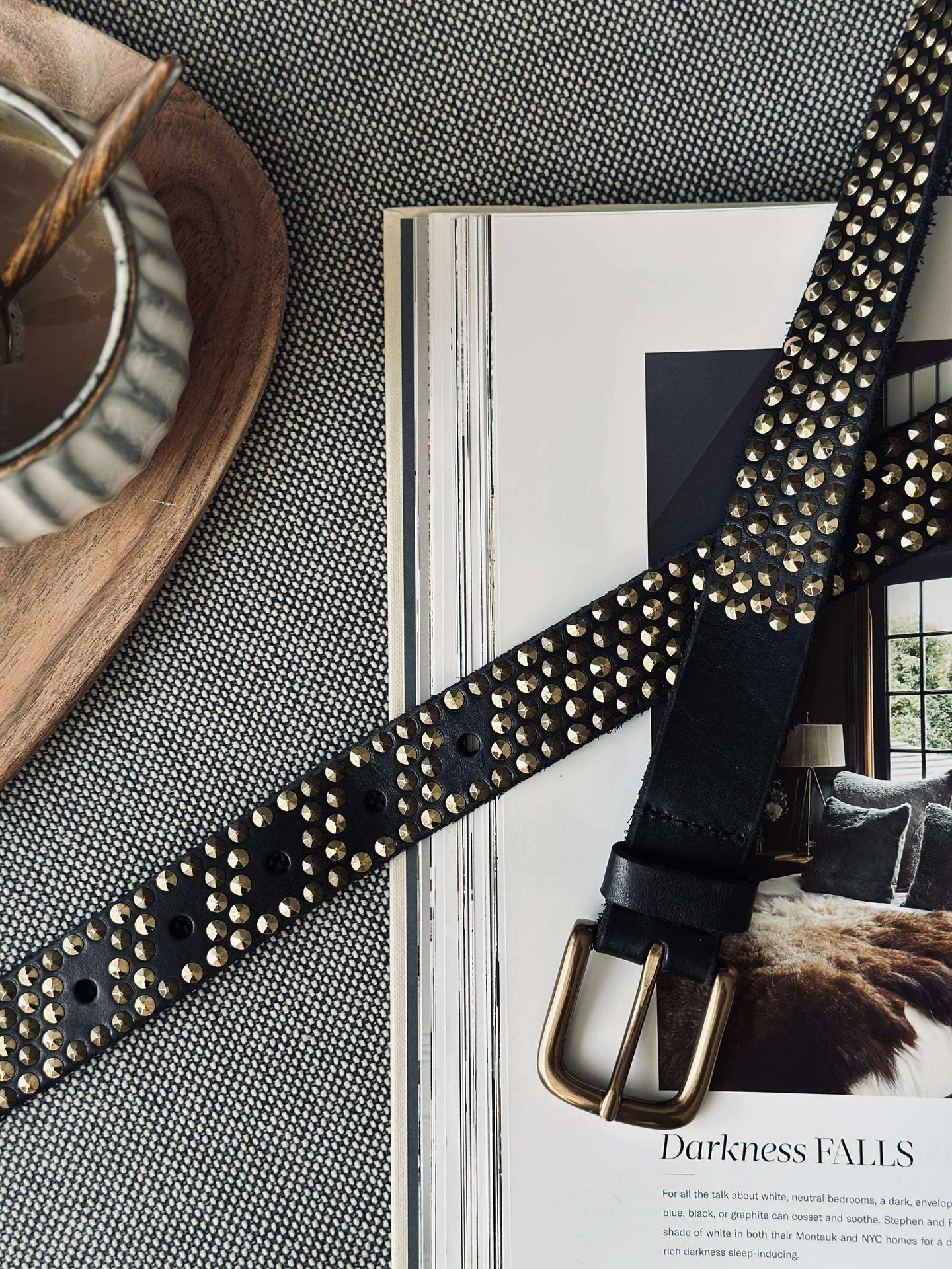 Jeansbälte med nitar - Svart / guld