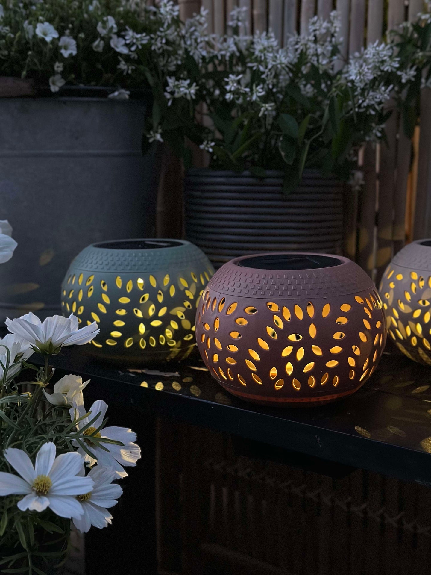 Solcellslykta FIONA - Gammalrosa