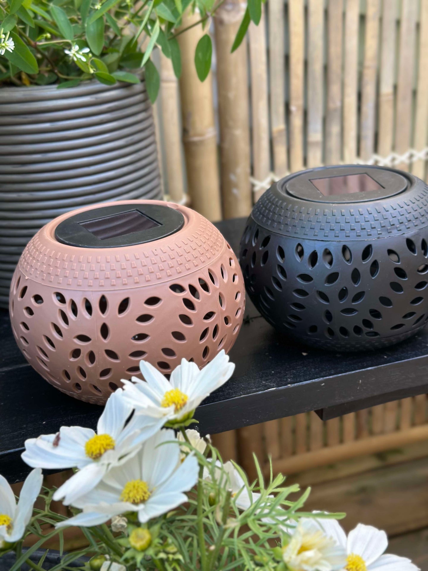 Solcellslykta FIONA - Gammalrosa