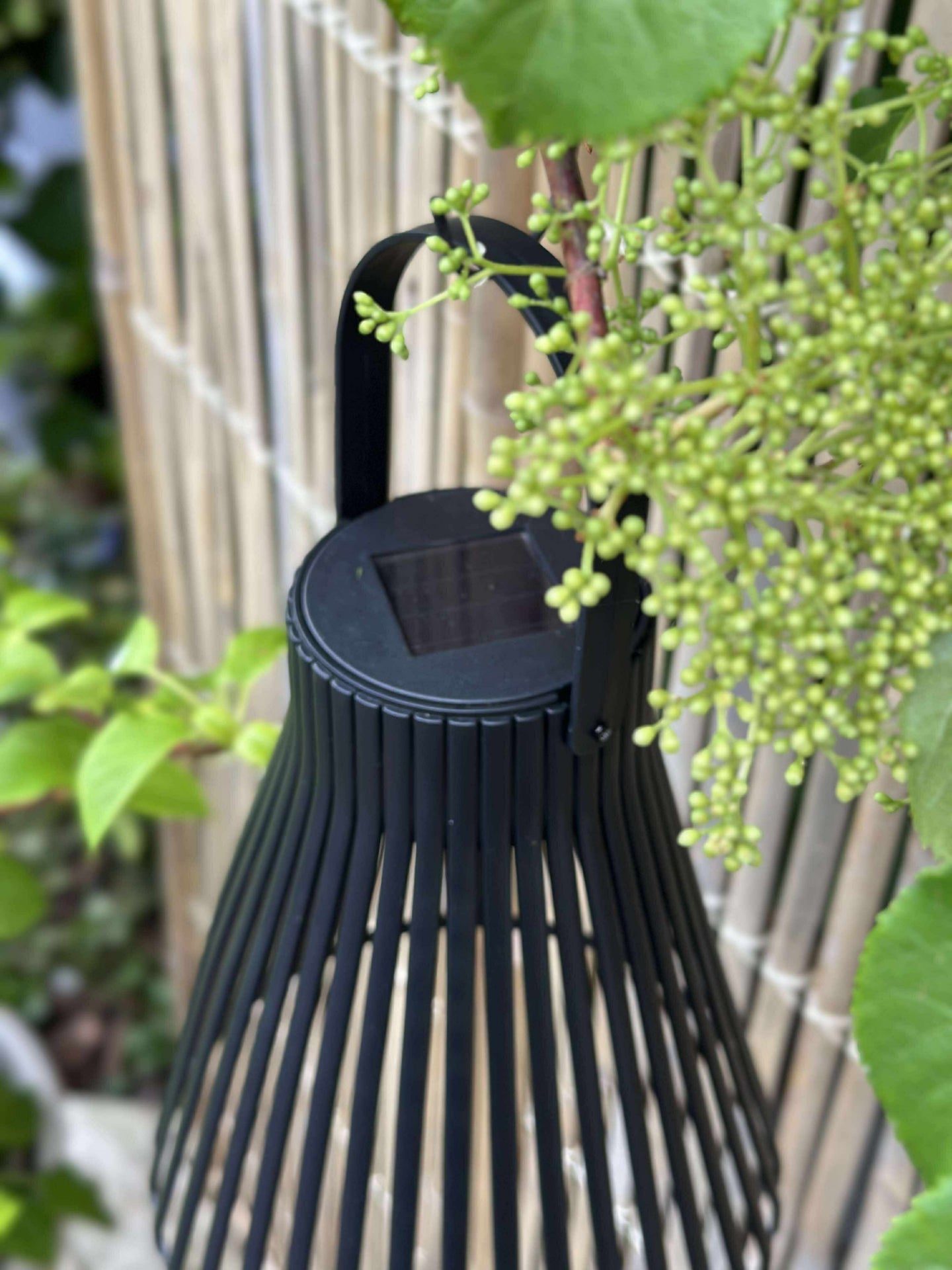Lykta med solceller - GARDEN BLACK 24cm
