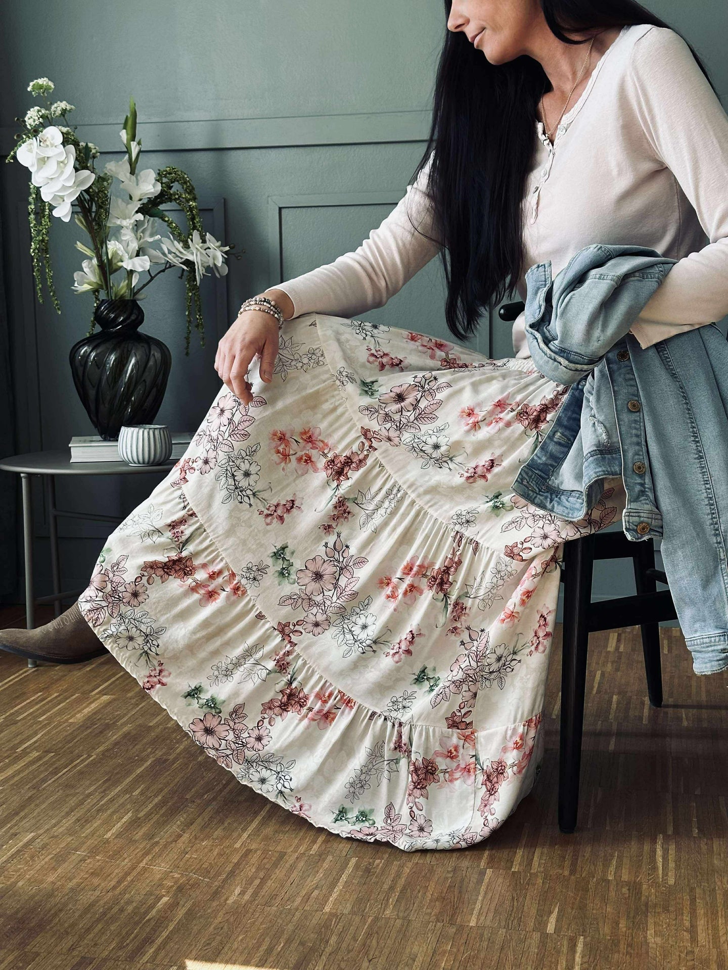 Kjol Anika Rose flower