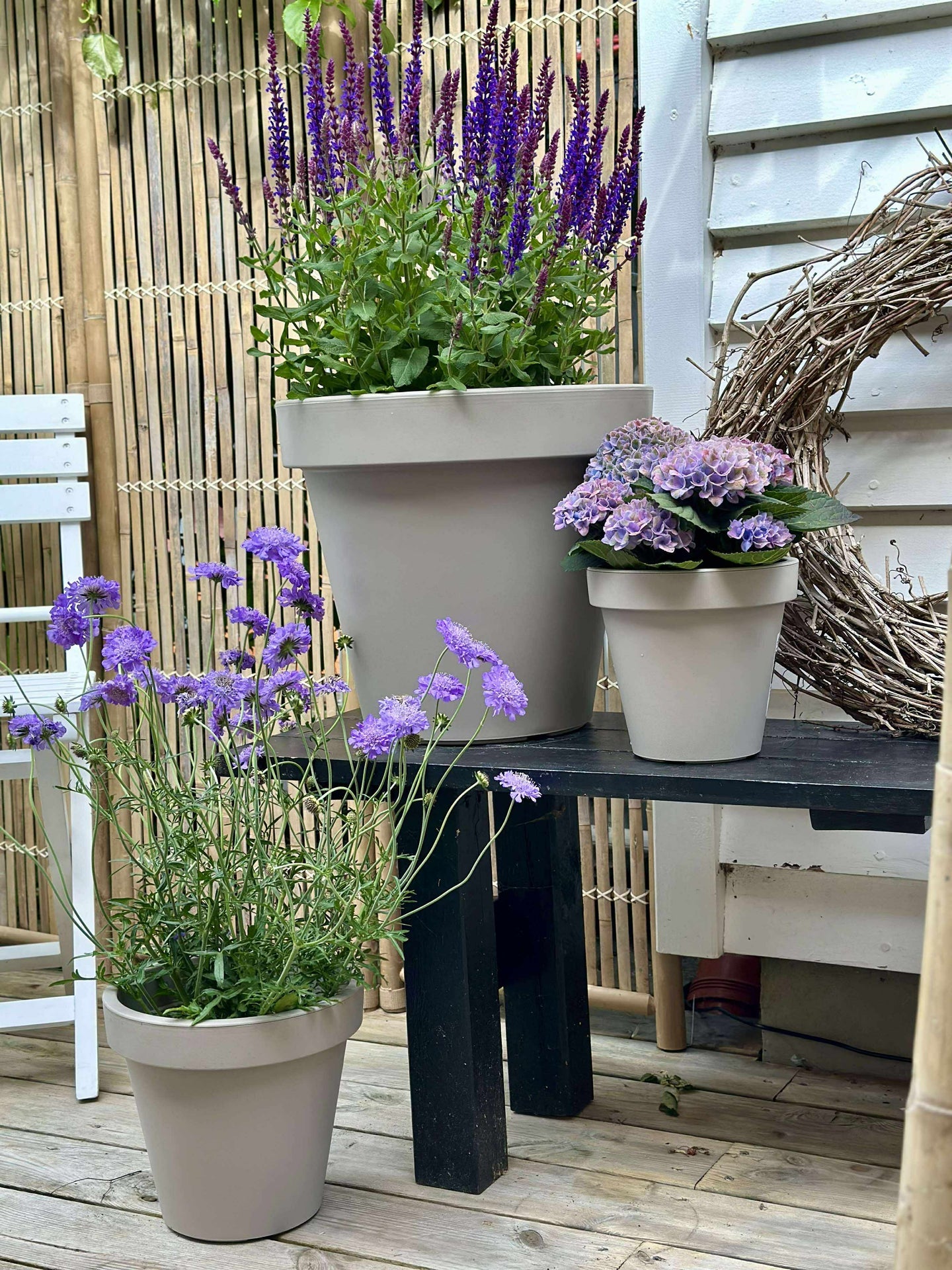 Trädgårdskruka - Återvunnen Beige Dia 35 cm