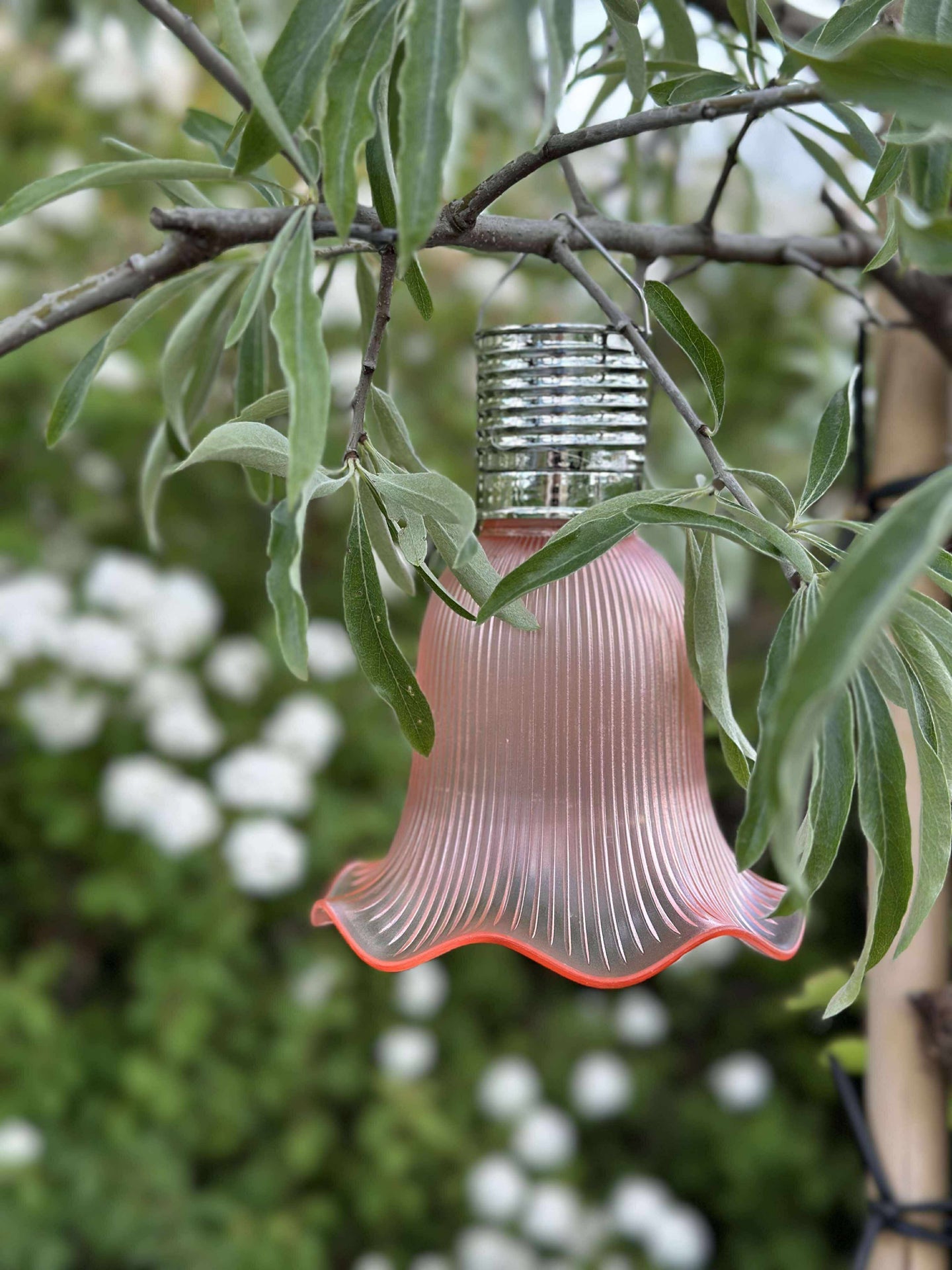 Pendel flower med solceller - Rosa