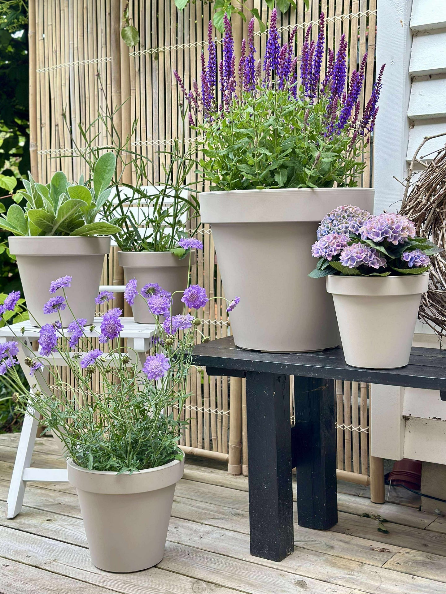 Trädgårdskruka - Återvunnen Beige Dia 25cm