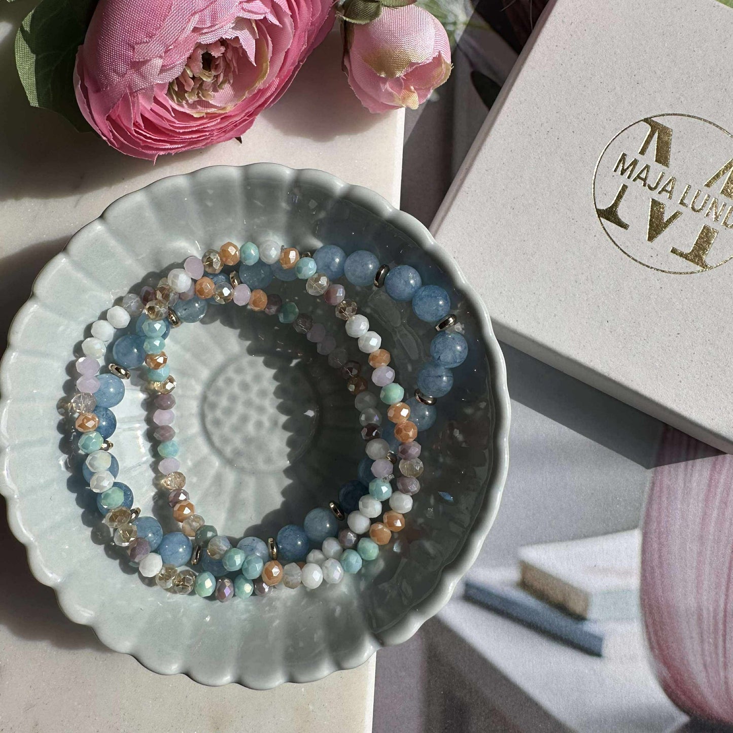 Armband Luna Soft blue – Set med 3 st