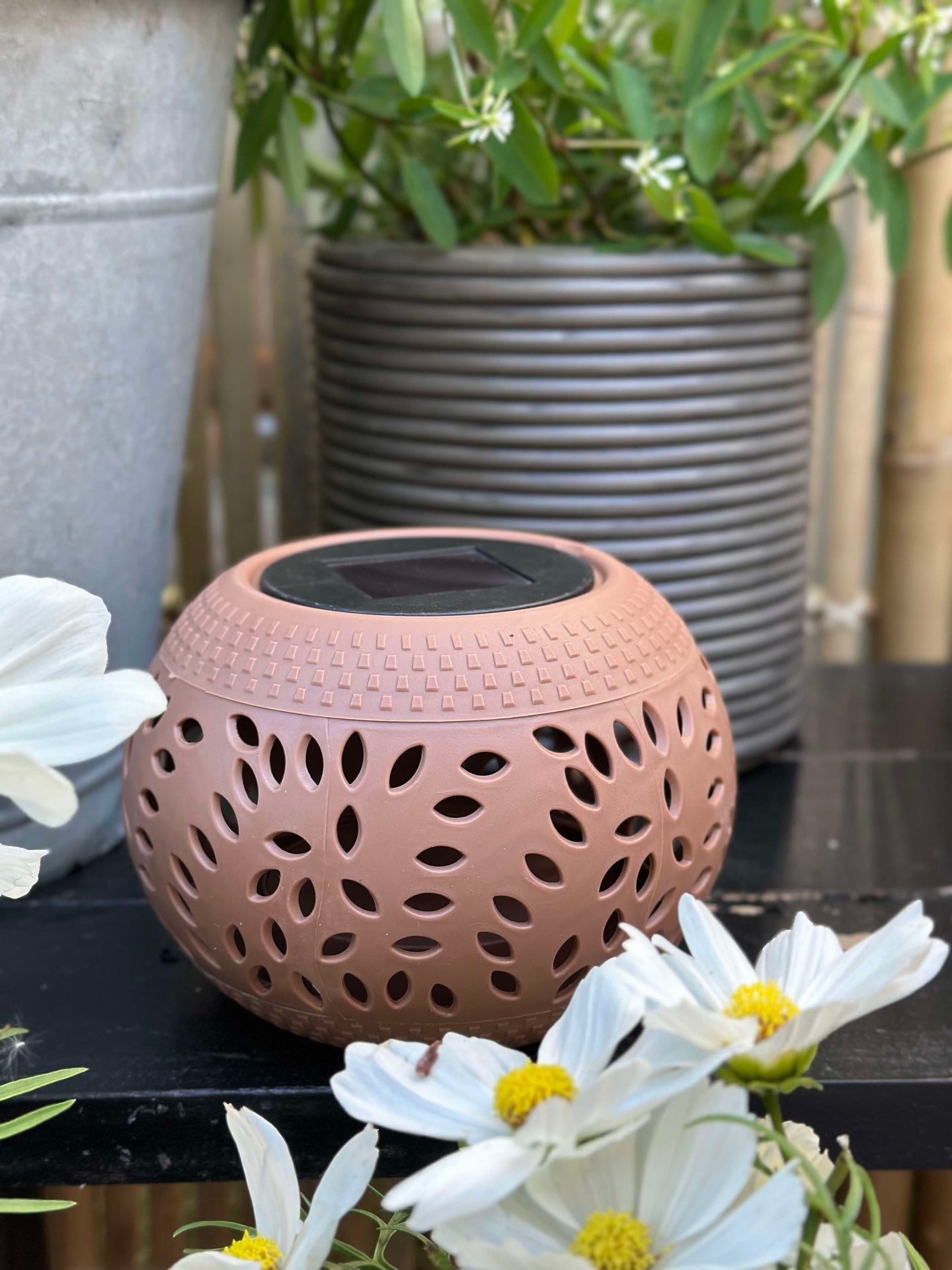 Solcellslykta FIONA - Gammalrosa