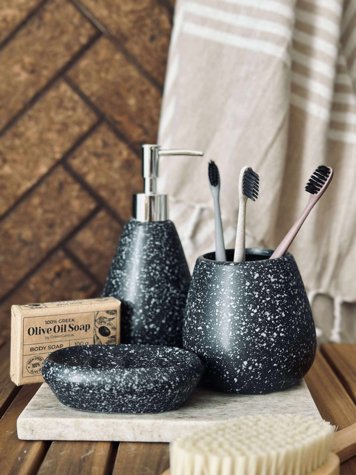 Badrumsset med 3 delar - Stone