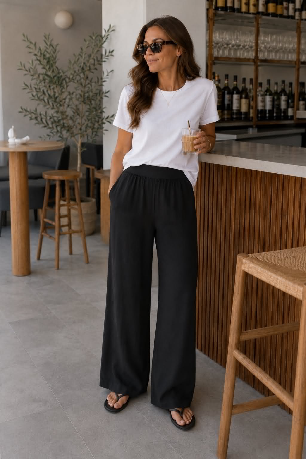 Byxor Linneblandning – Black
