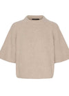 Stickad tröja Thea Cashmere - Light Beige