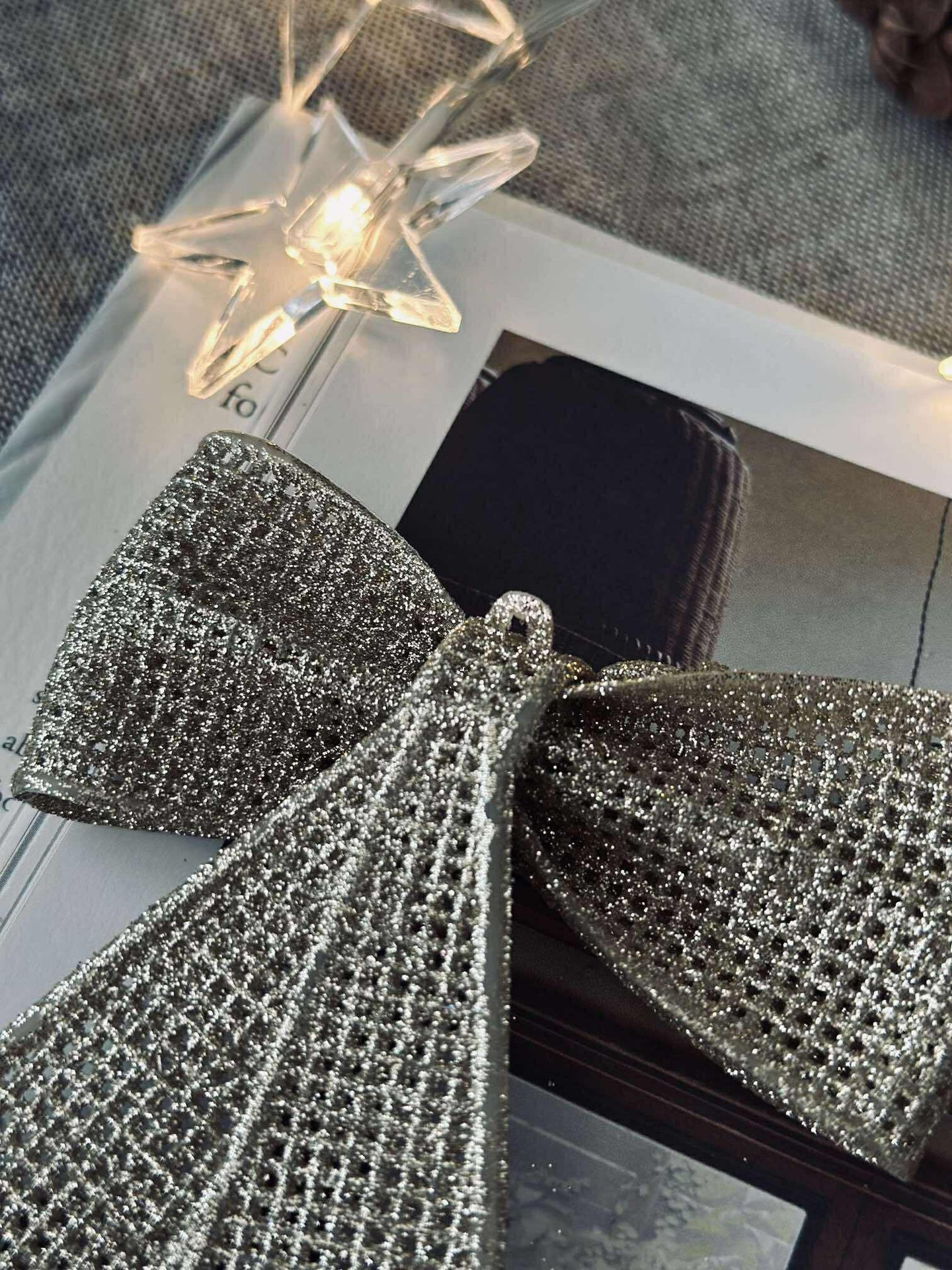 Glitterrosett - Guld