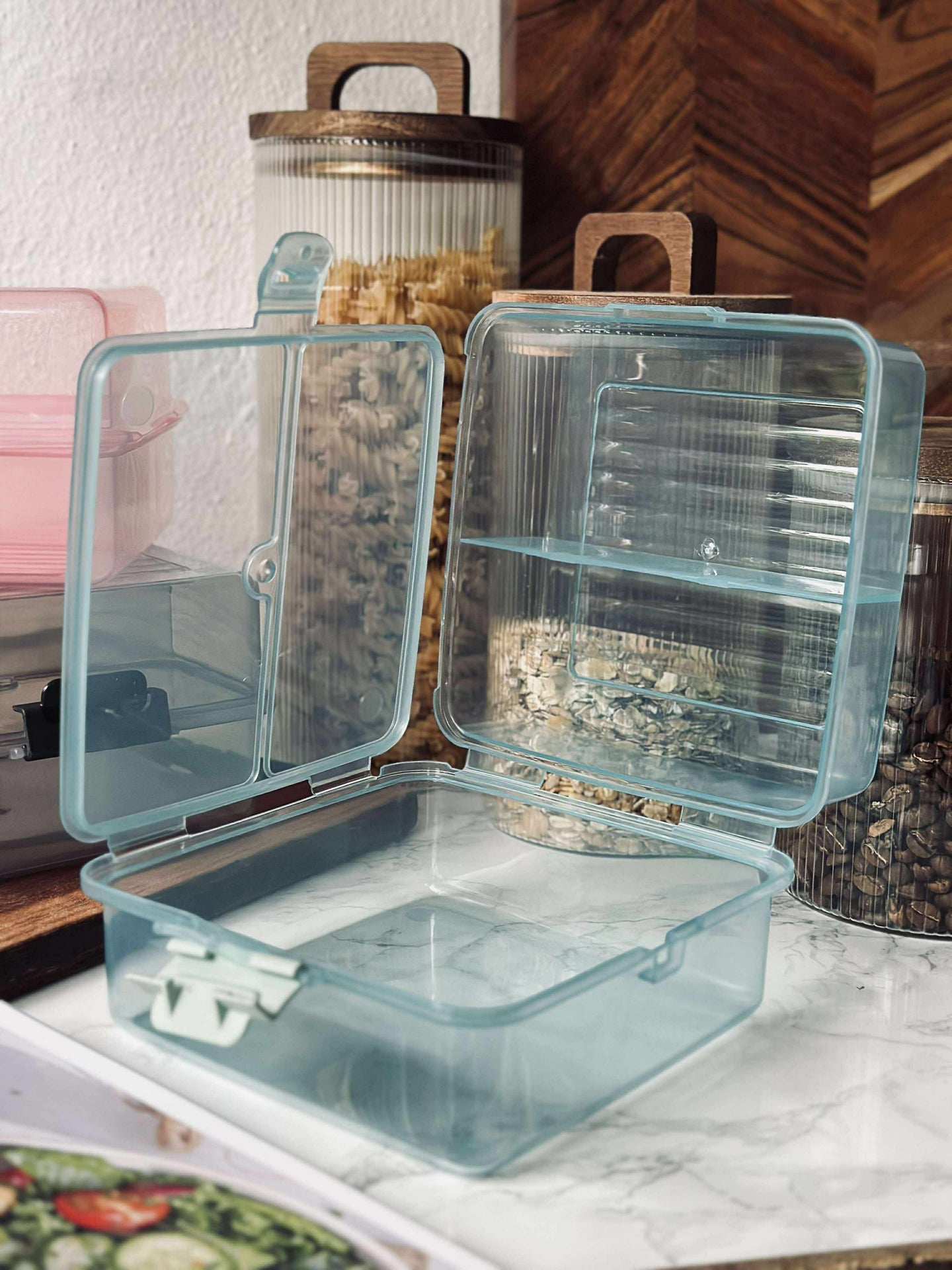 Matlåda med indelade fack - Aqua