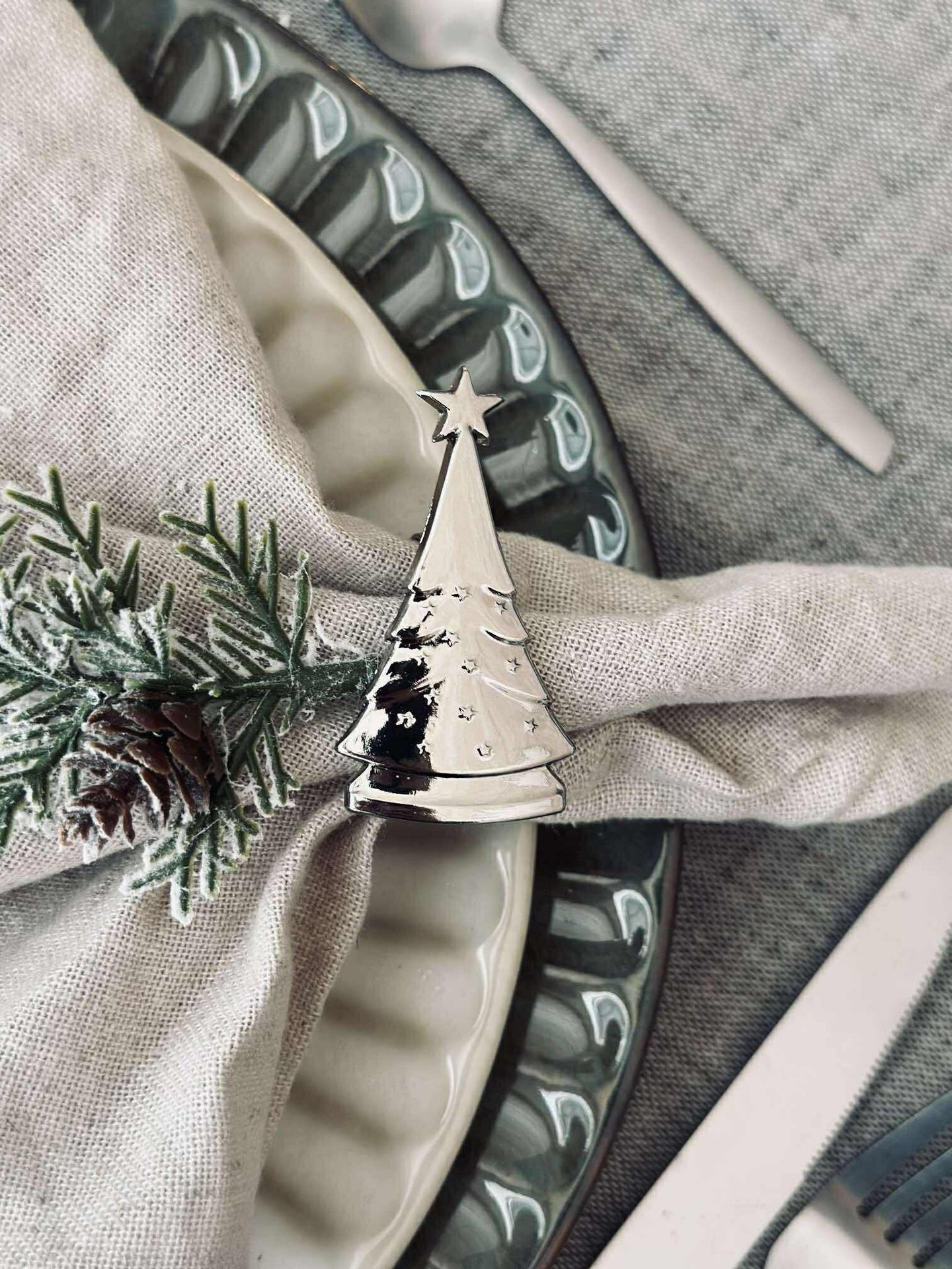 Servettringar Silver - MIX 4 st