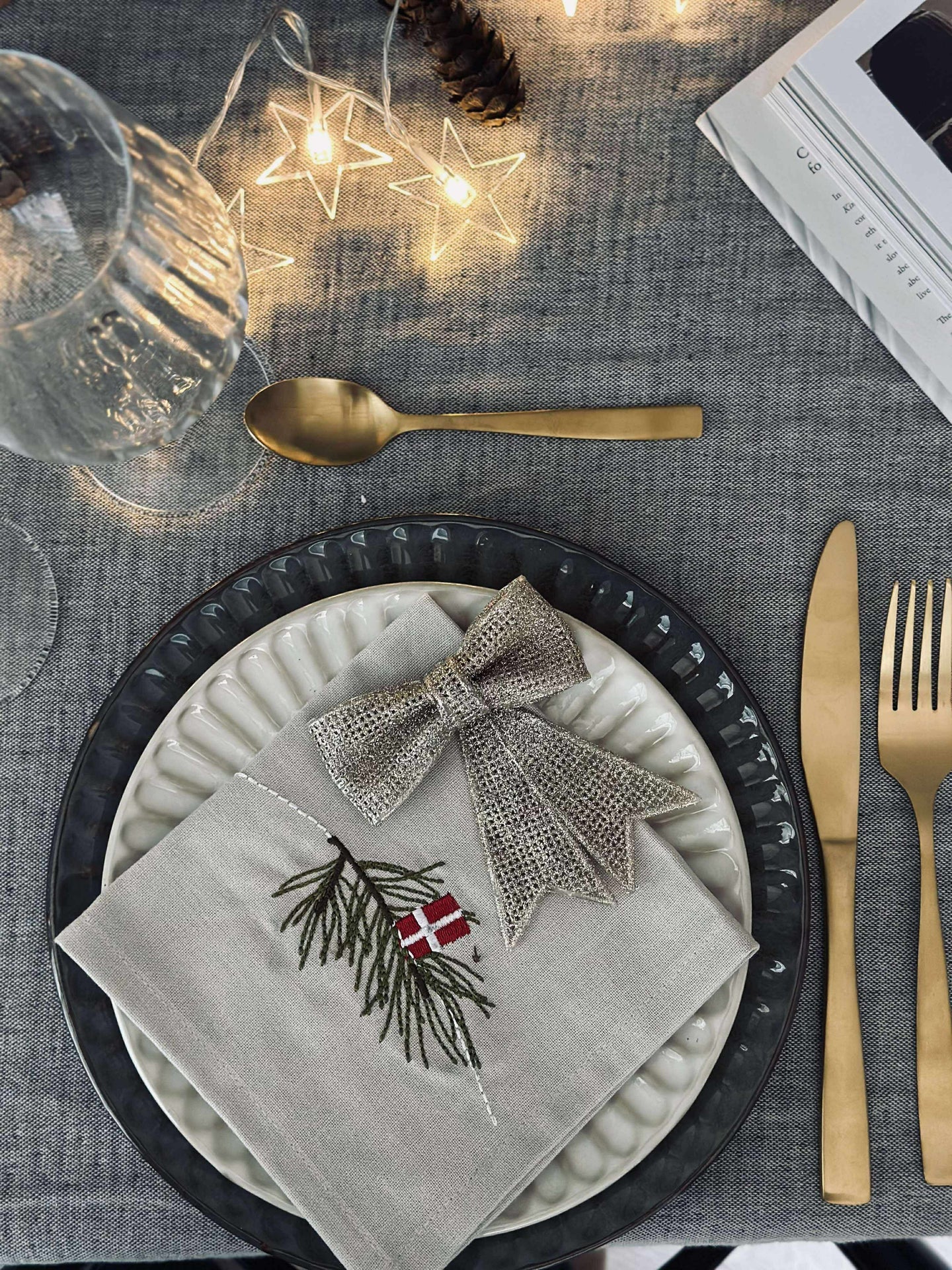 Glitterrosett - Guld