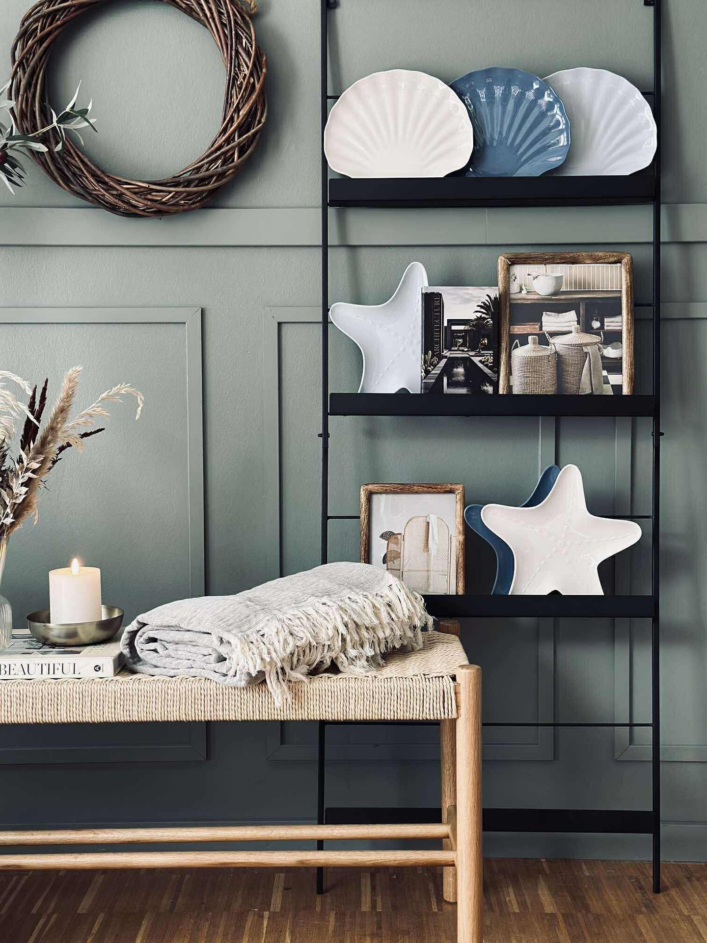 Tallrik melamin - Blå mussla