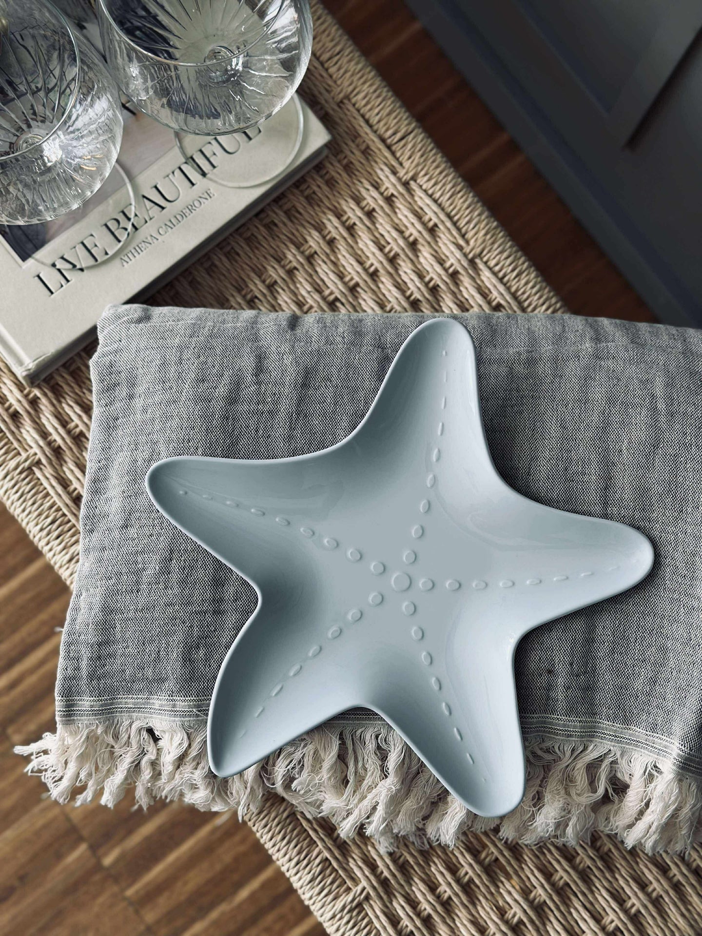 Tallrik melamin - Ljusblå sjöstjärna