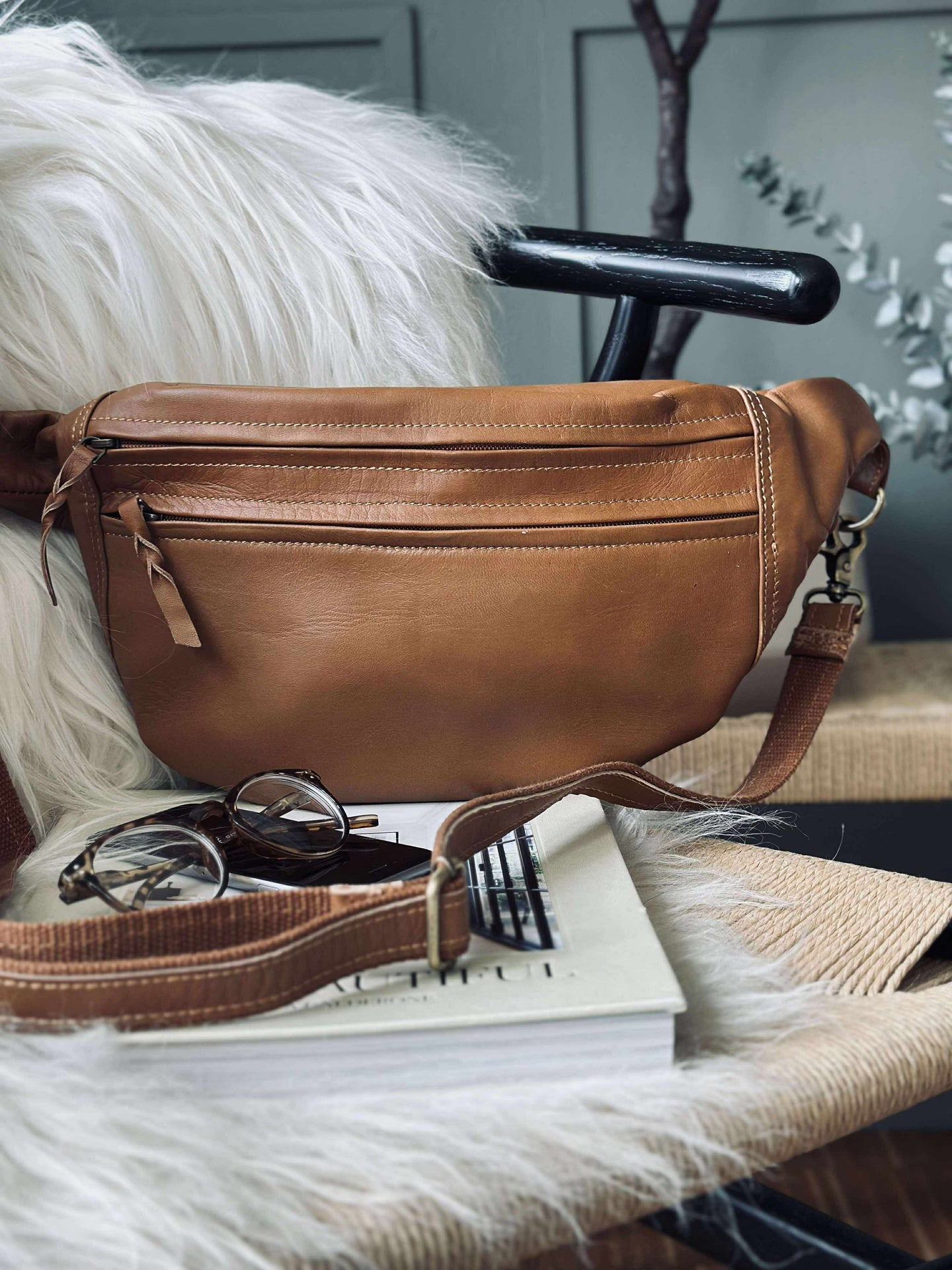 Midjeväska Stor Selma - Cognac