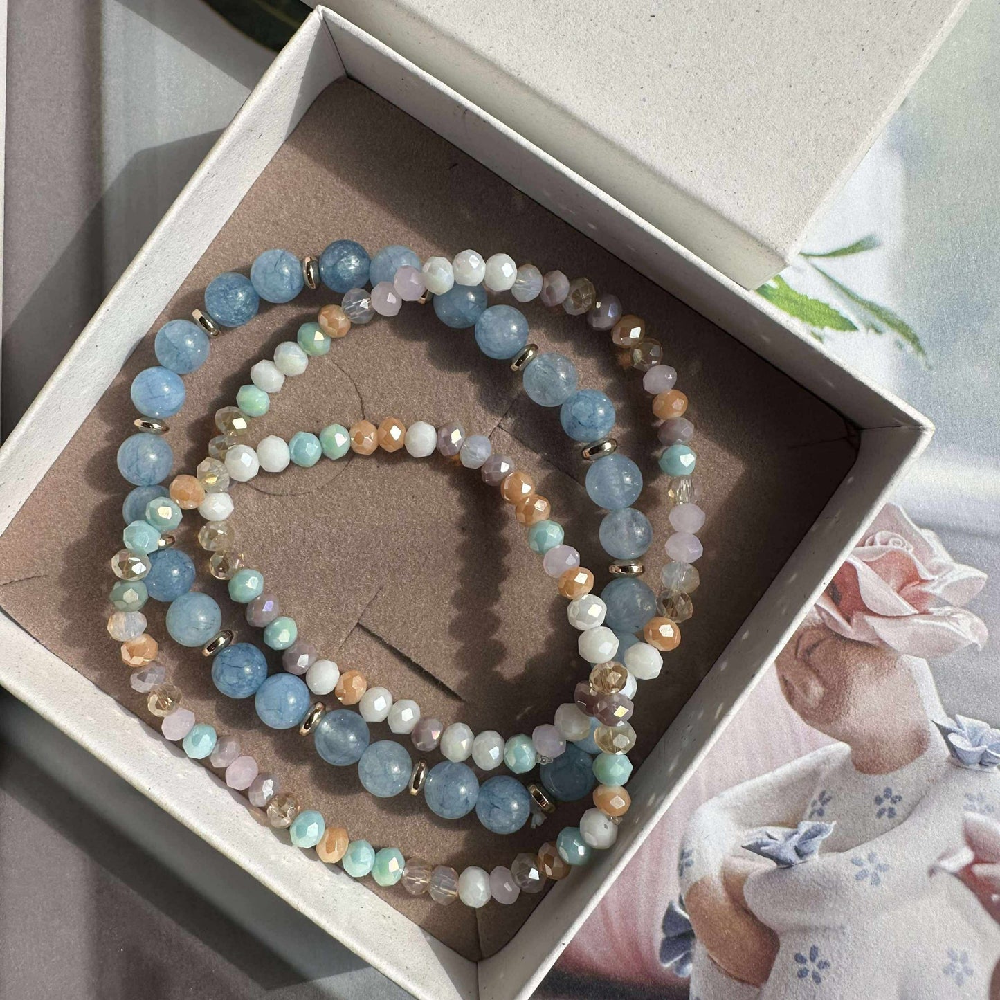 Armband Luna Soft blue – Set med 3 st