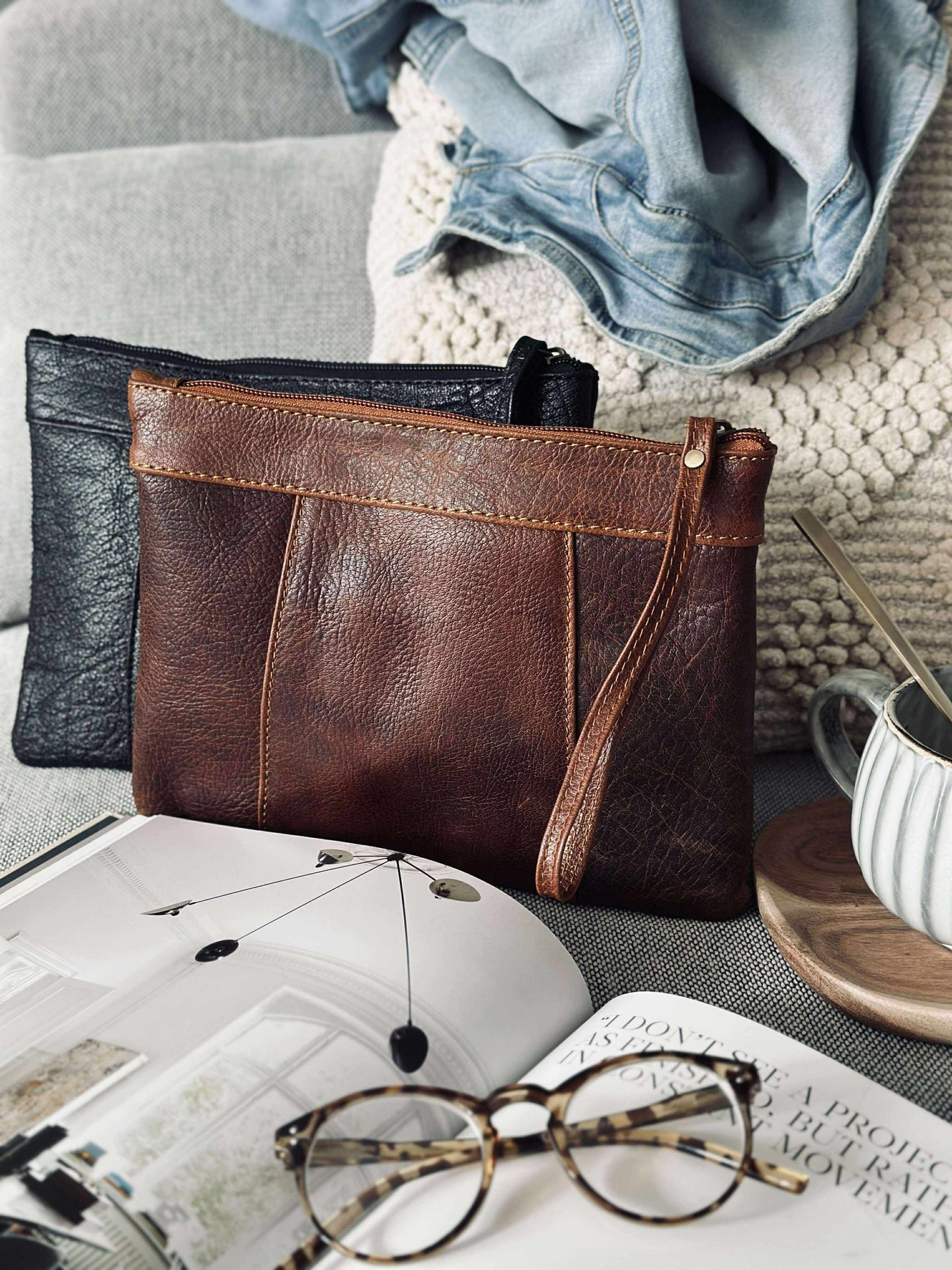 Clutch Oline Mörk cognac