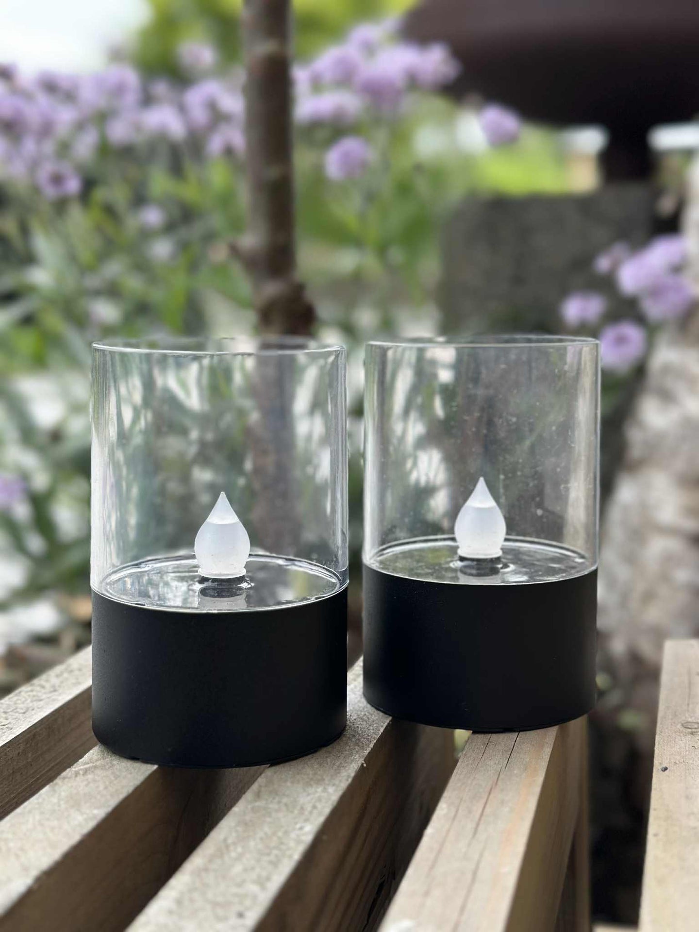 Sol-ljusstakar - Set om 2 st. Matt svart