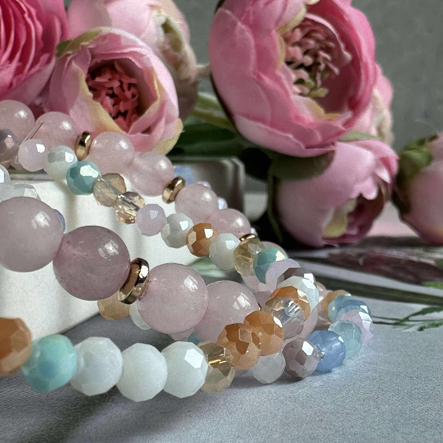 Armband Luna Soft pink – Set med 3 st