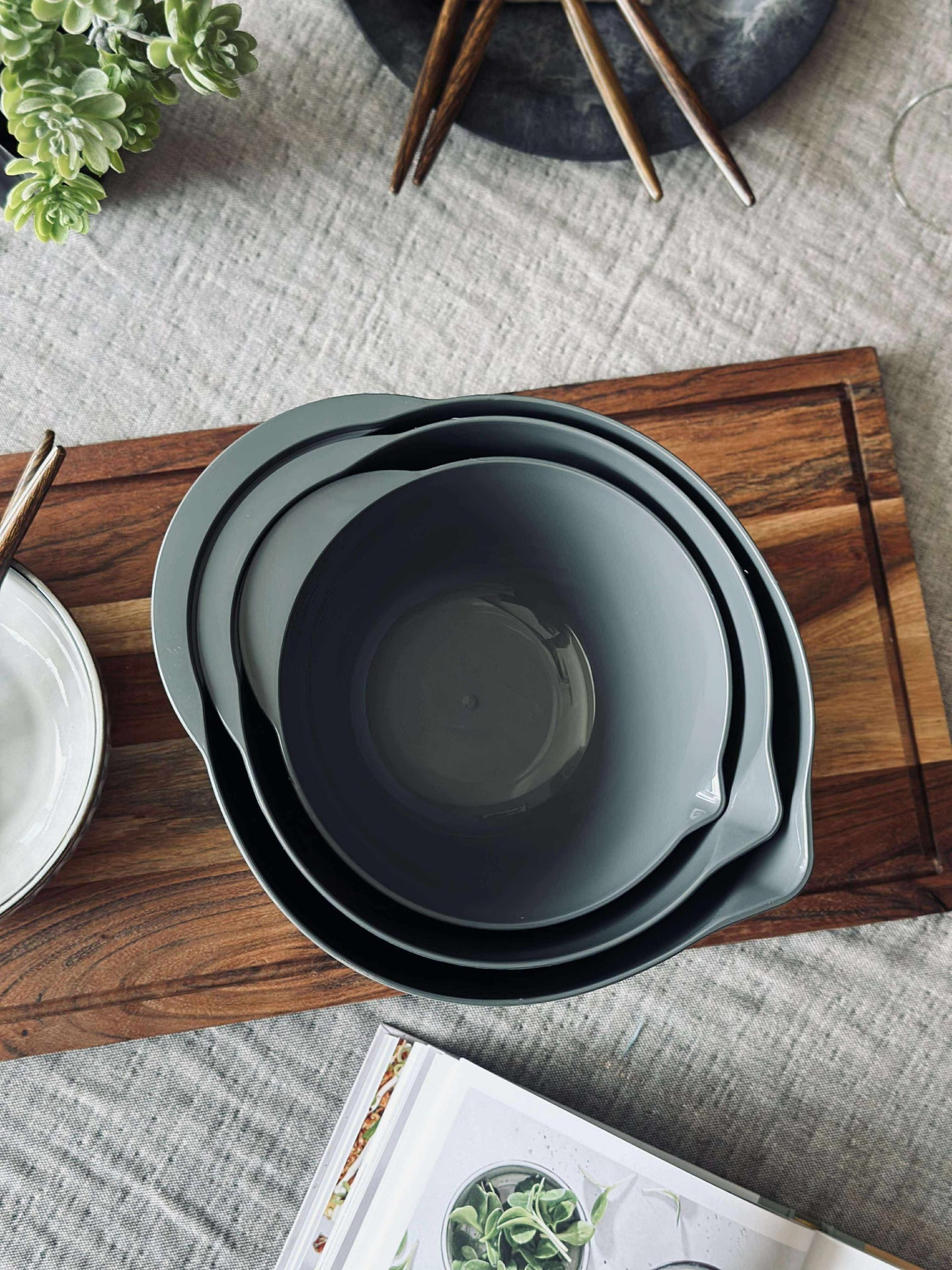 Grå Rörskålar - Set om 3