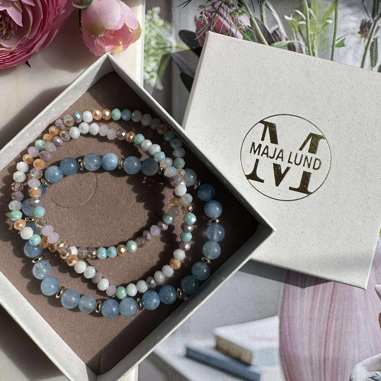 Armband Luna Soft blue – Set med 3 st