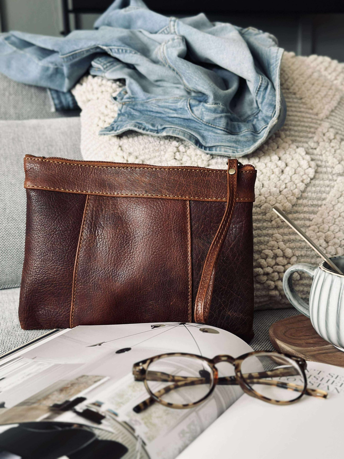 Clutch Oline Mörk cognac