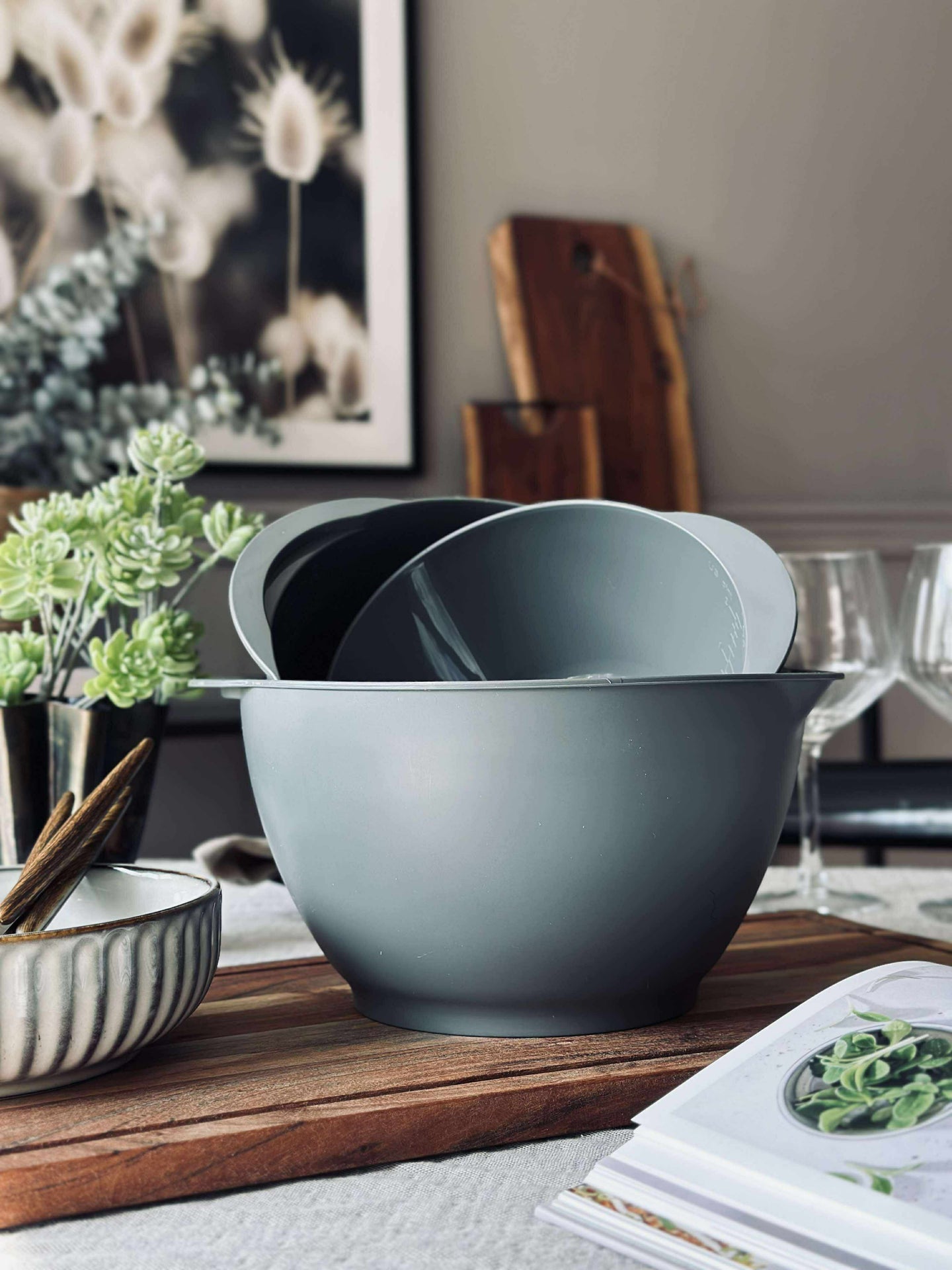 Grå Rörskålar - Set om 3