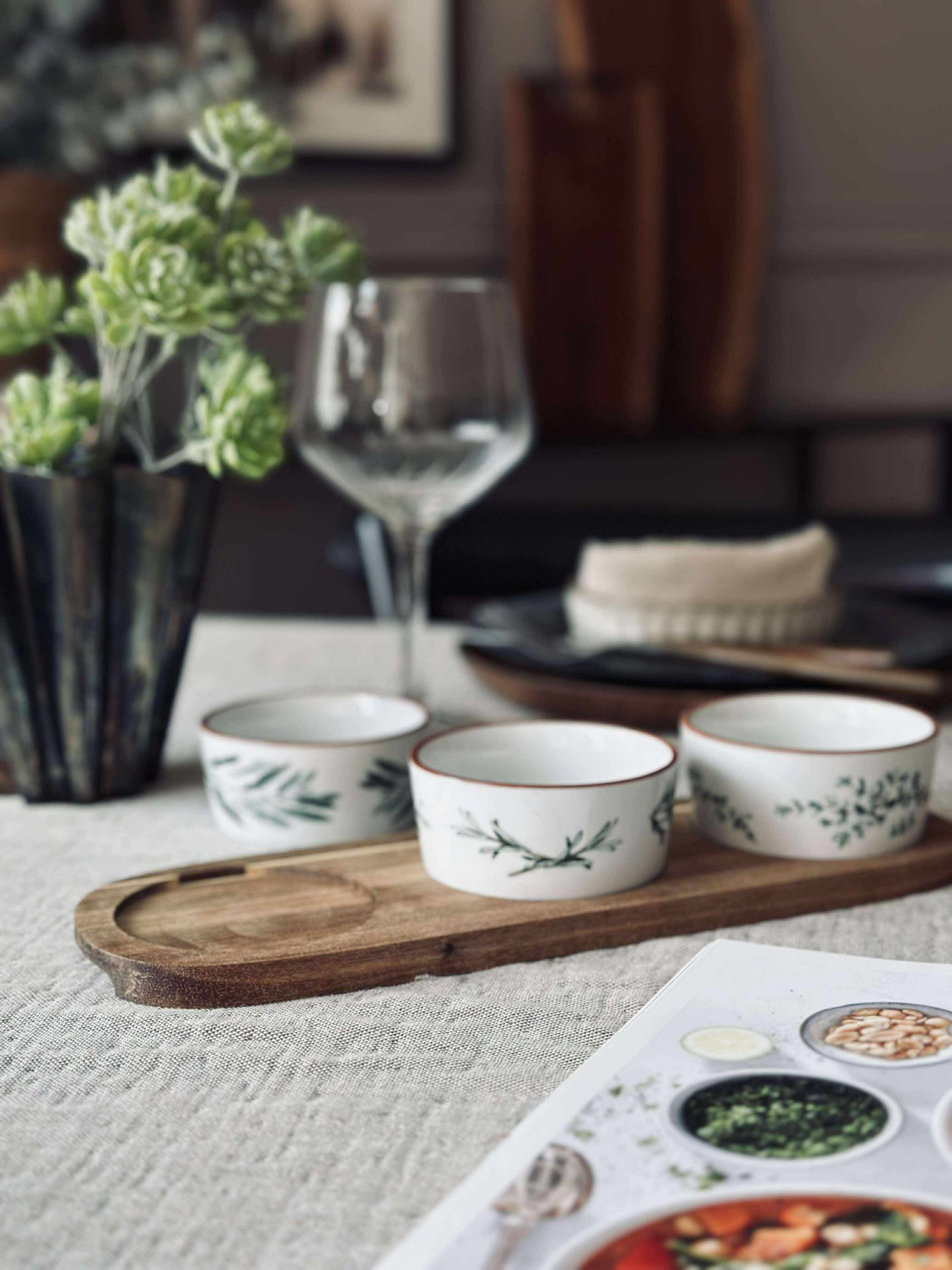 Tapas - 3 skålar och fat