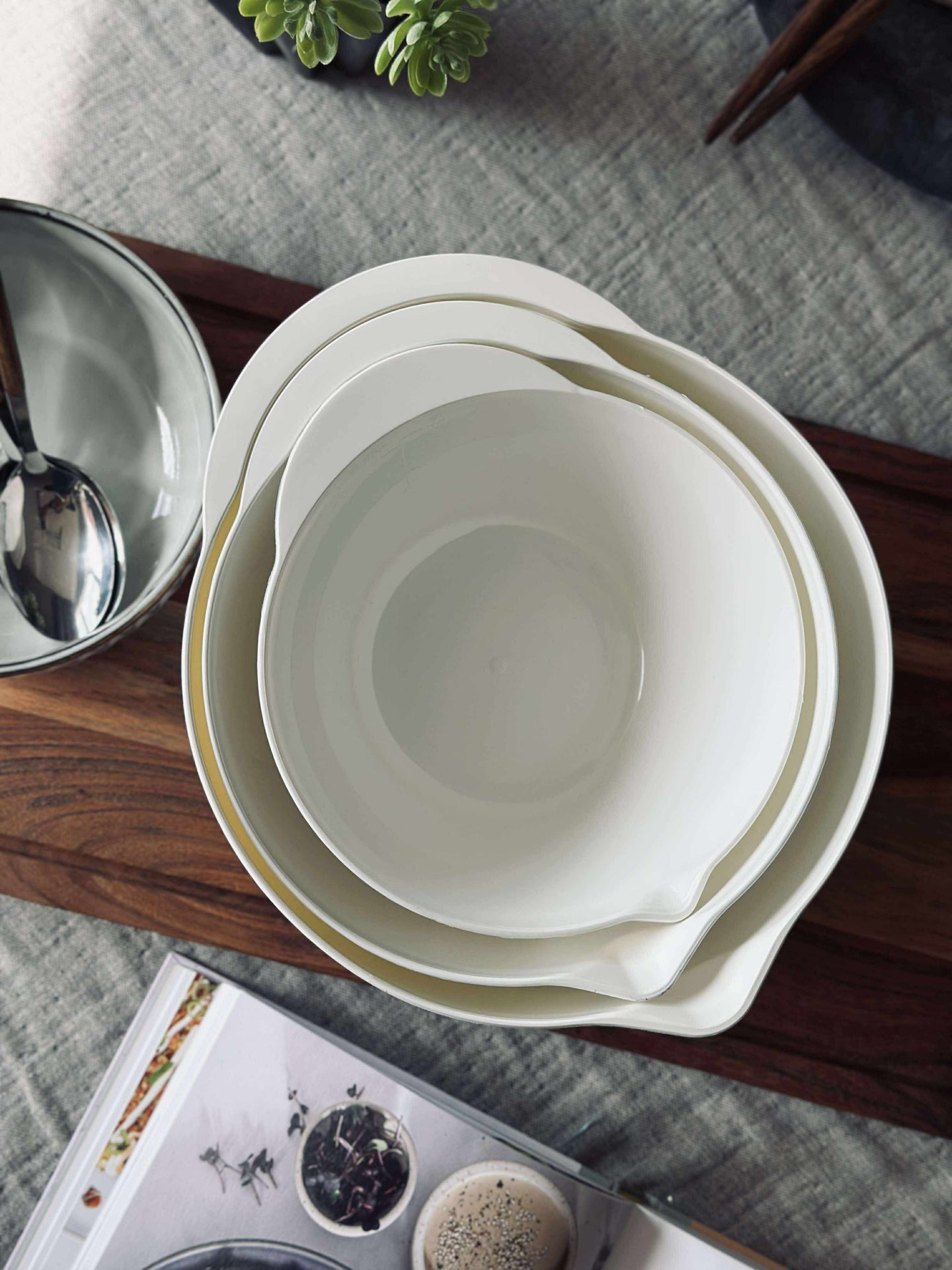 Vita Blandskålar - Set om 3 st.