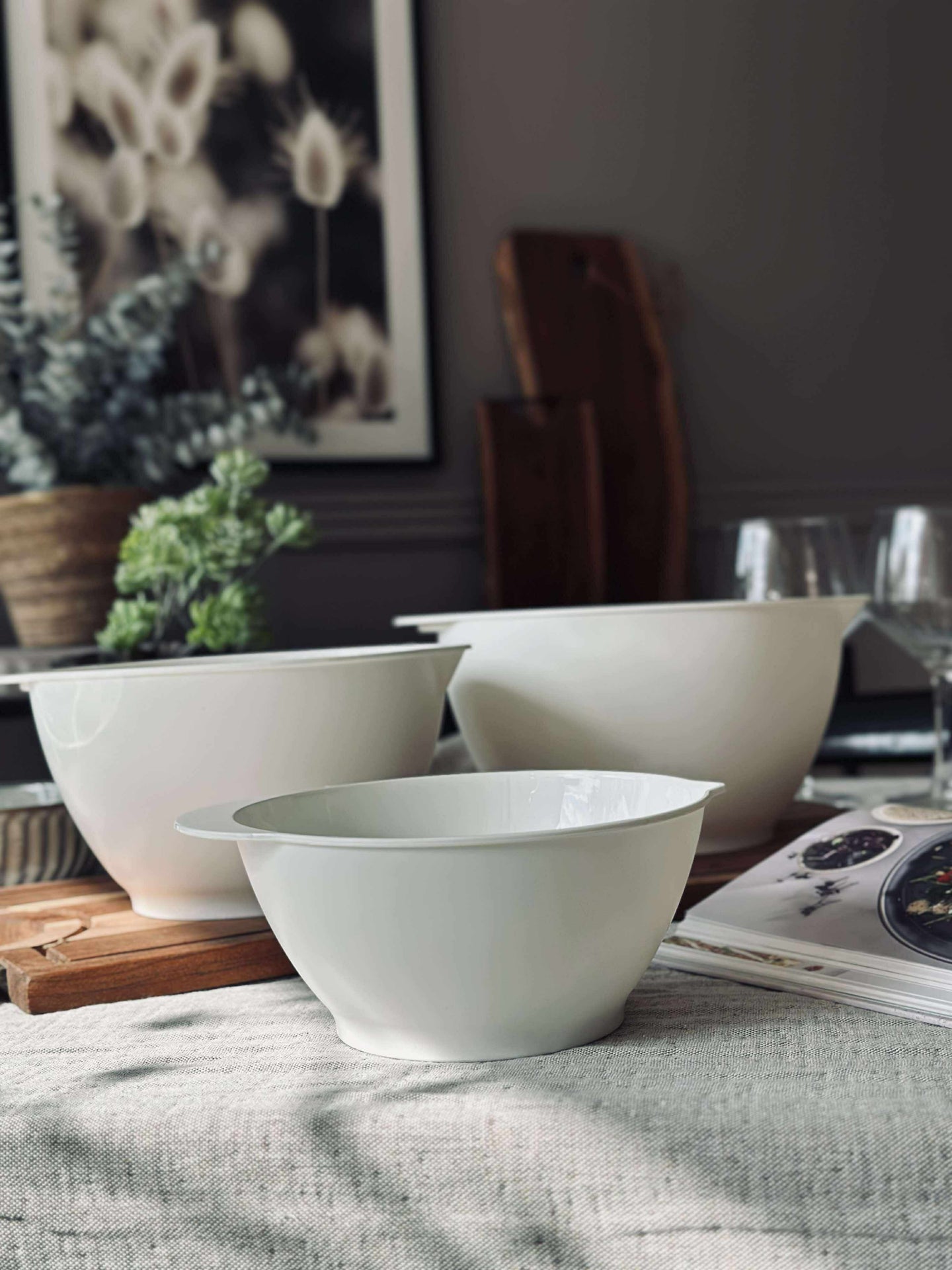 Vita Blandskålar - Set om 3 st.