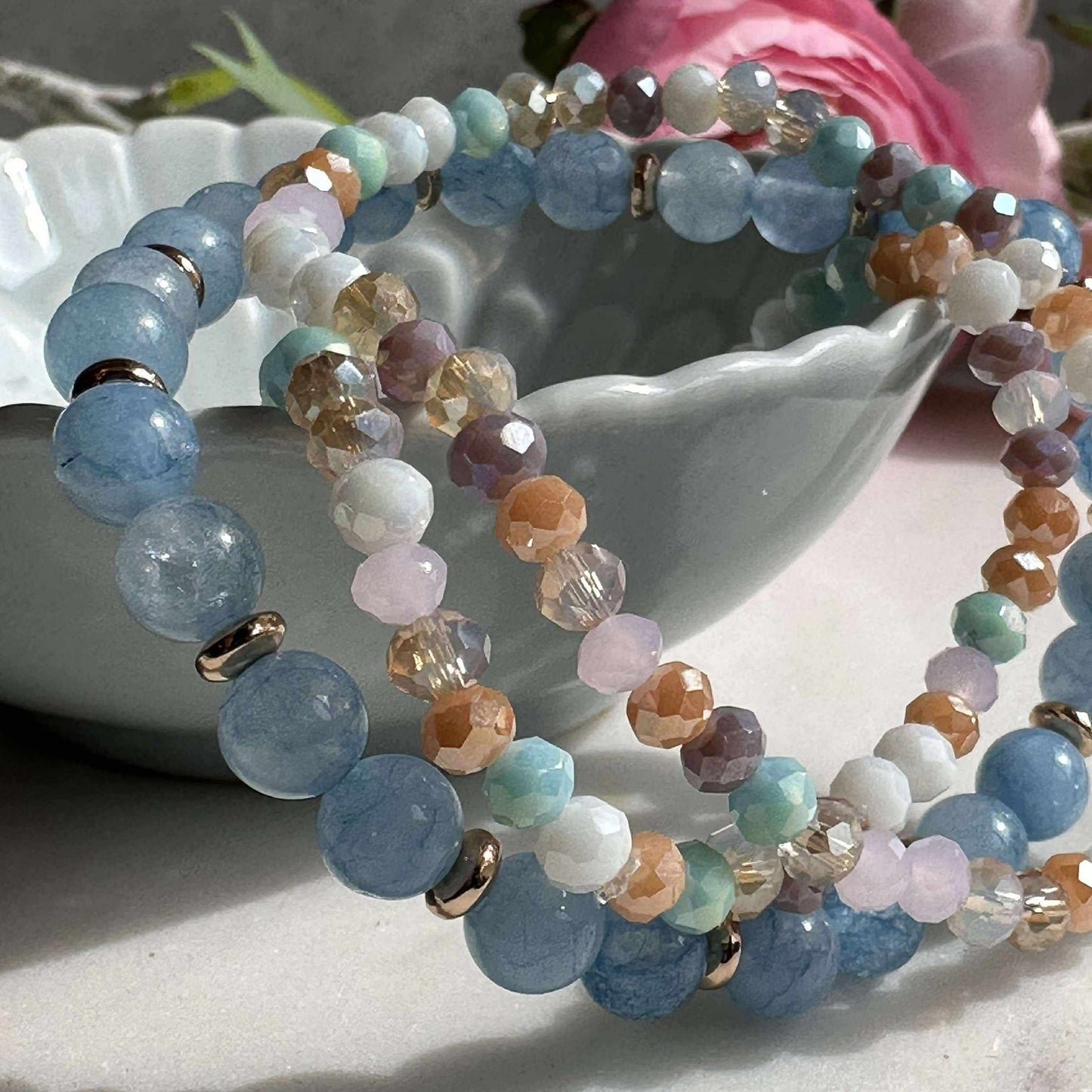 Armband Luna Soft blue – Set med 3 st