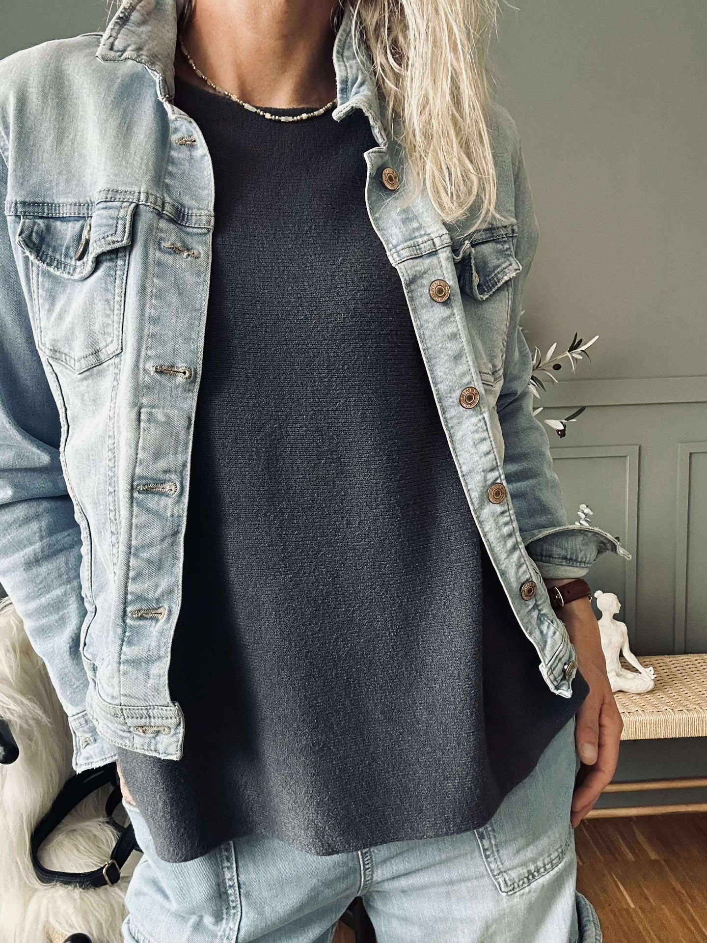 Blus Sia Mörkgrå – Oversize