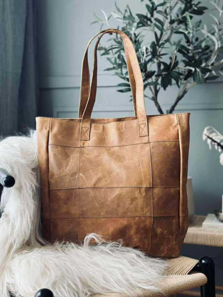 Shopper - Cognac / svart