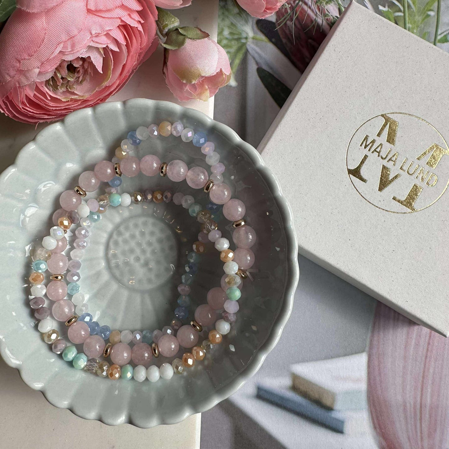Armband Luna Soft pink – Set med 3 st