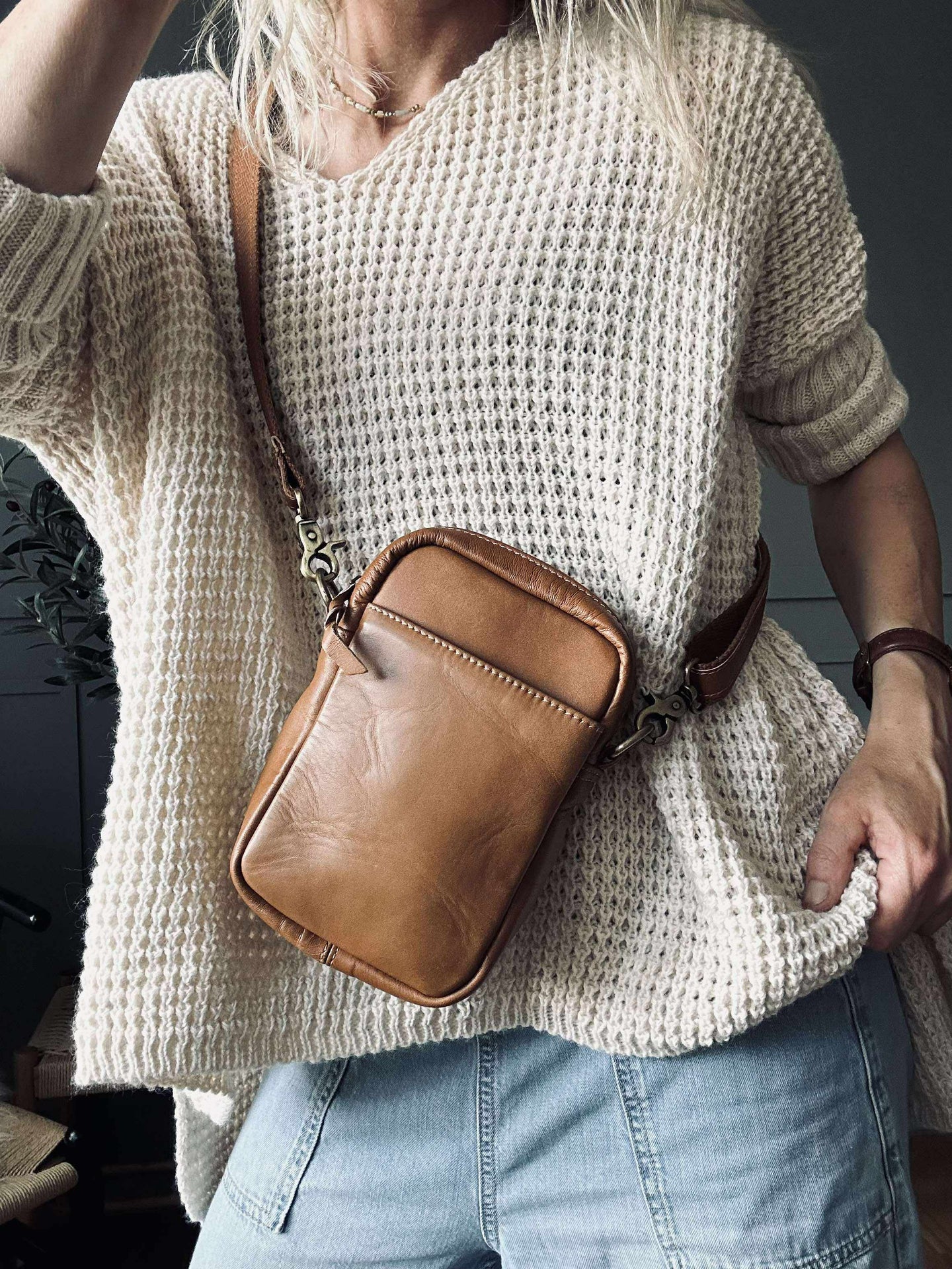 Mobilväska Emma - Cognac