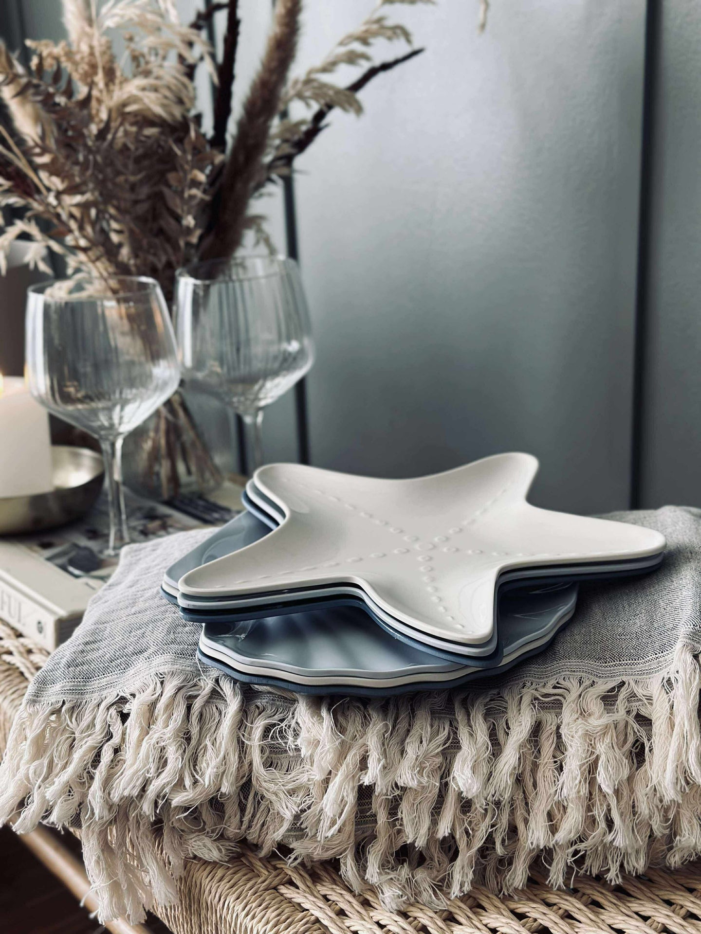 Tallrik melamin - Blå mussla