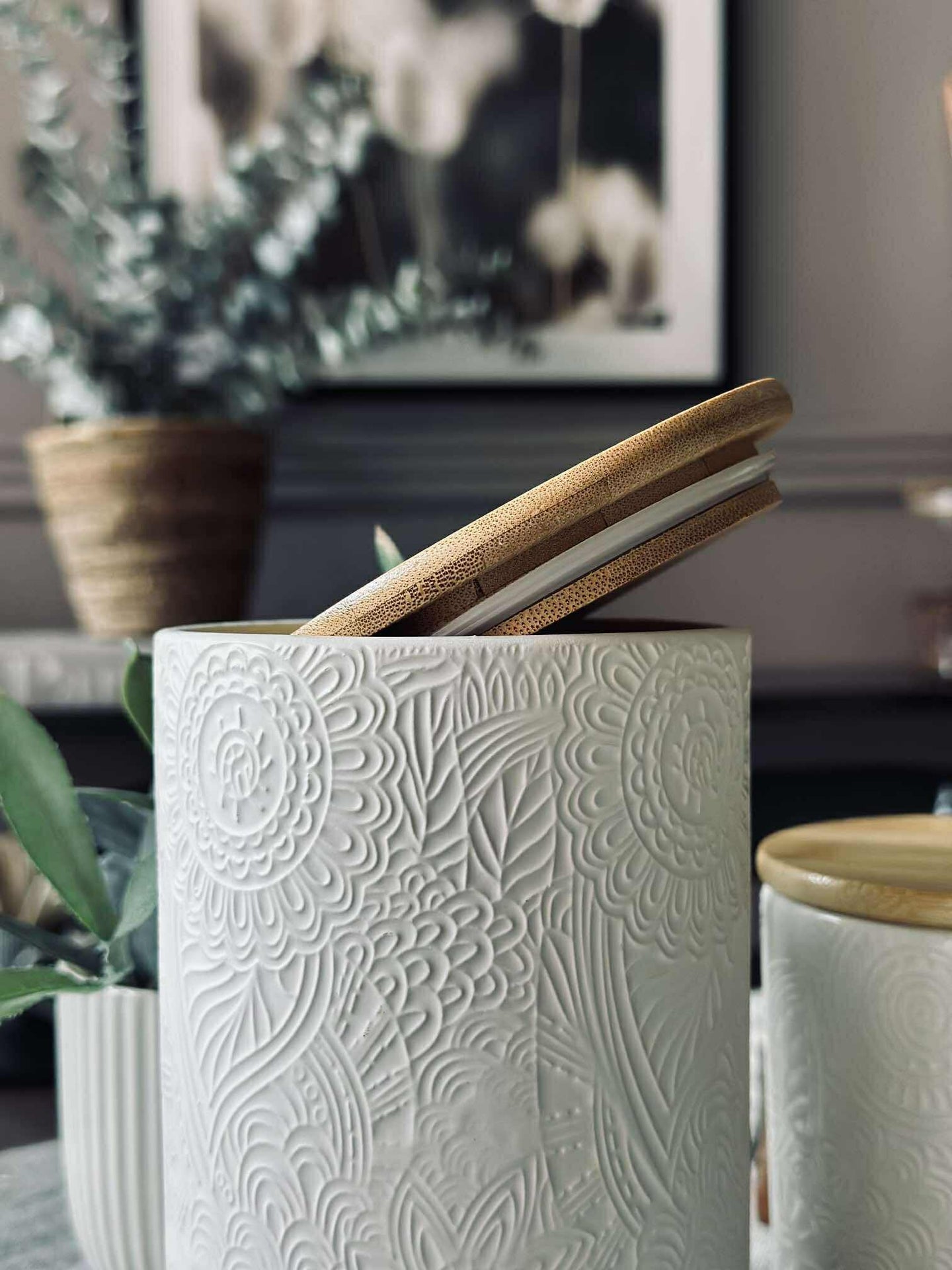 Burk med lock - Keramik 800ml