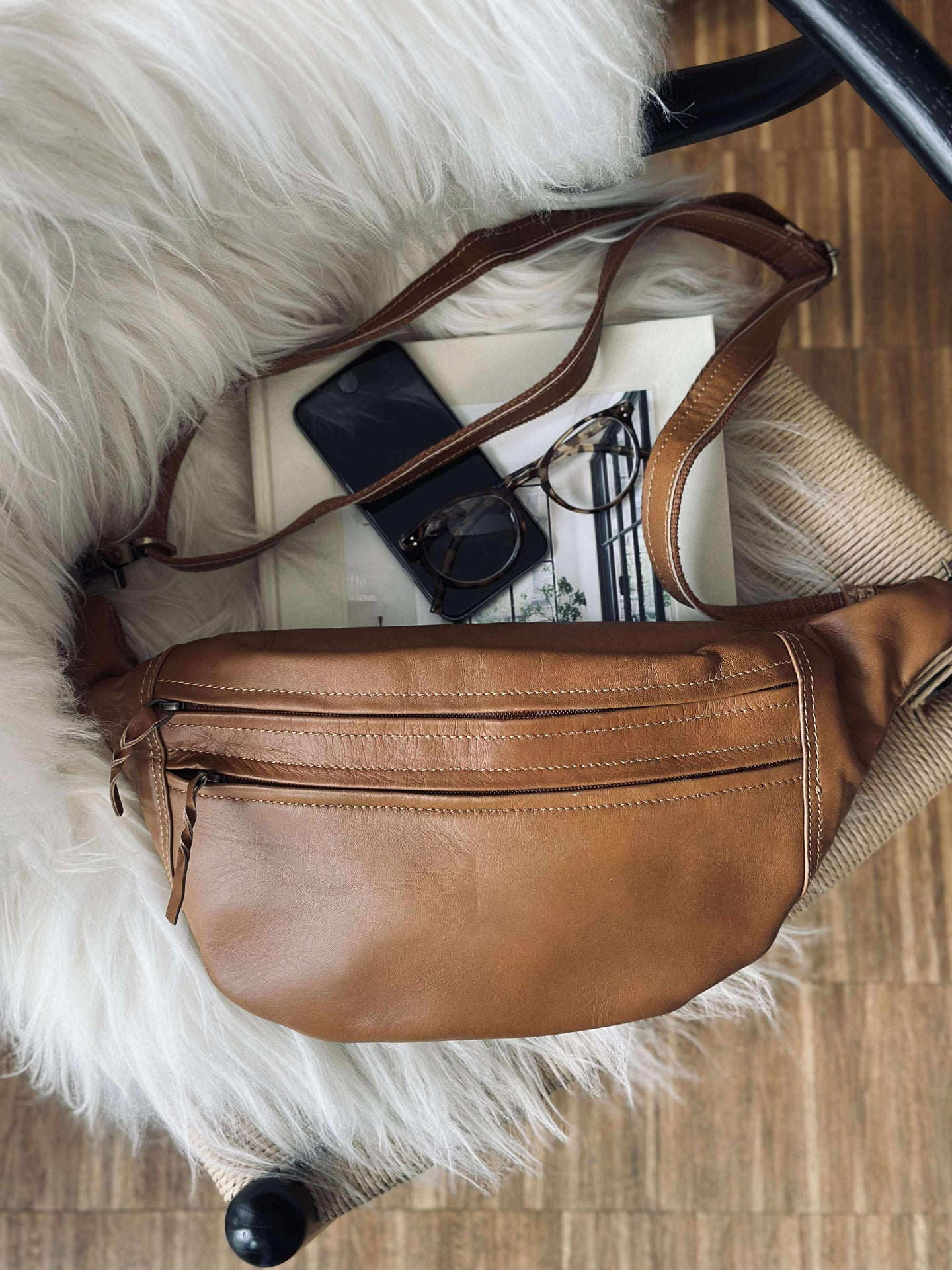 Midjeväska Stor Selma - Cognac