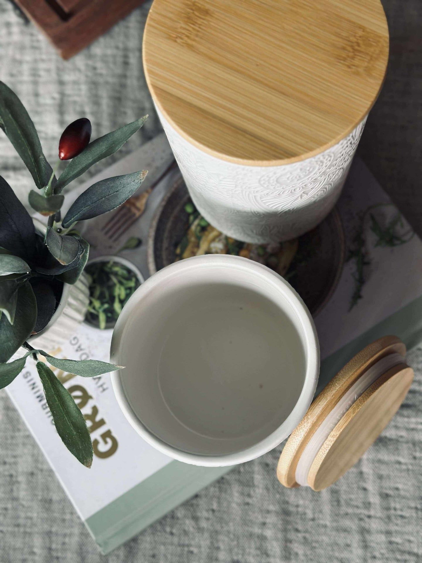 Burk med lock - Keramik 450ml