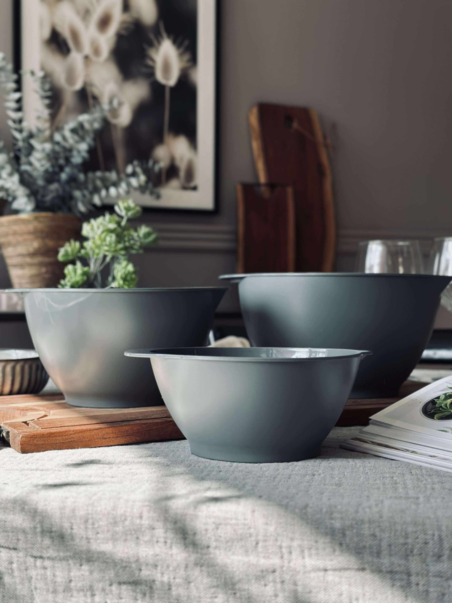 Grå Rörskålar - Set om 3