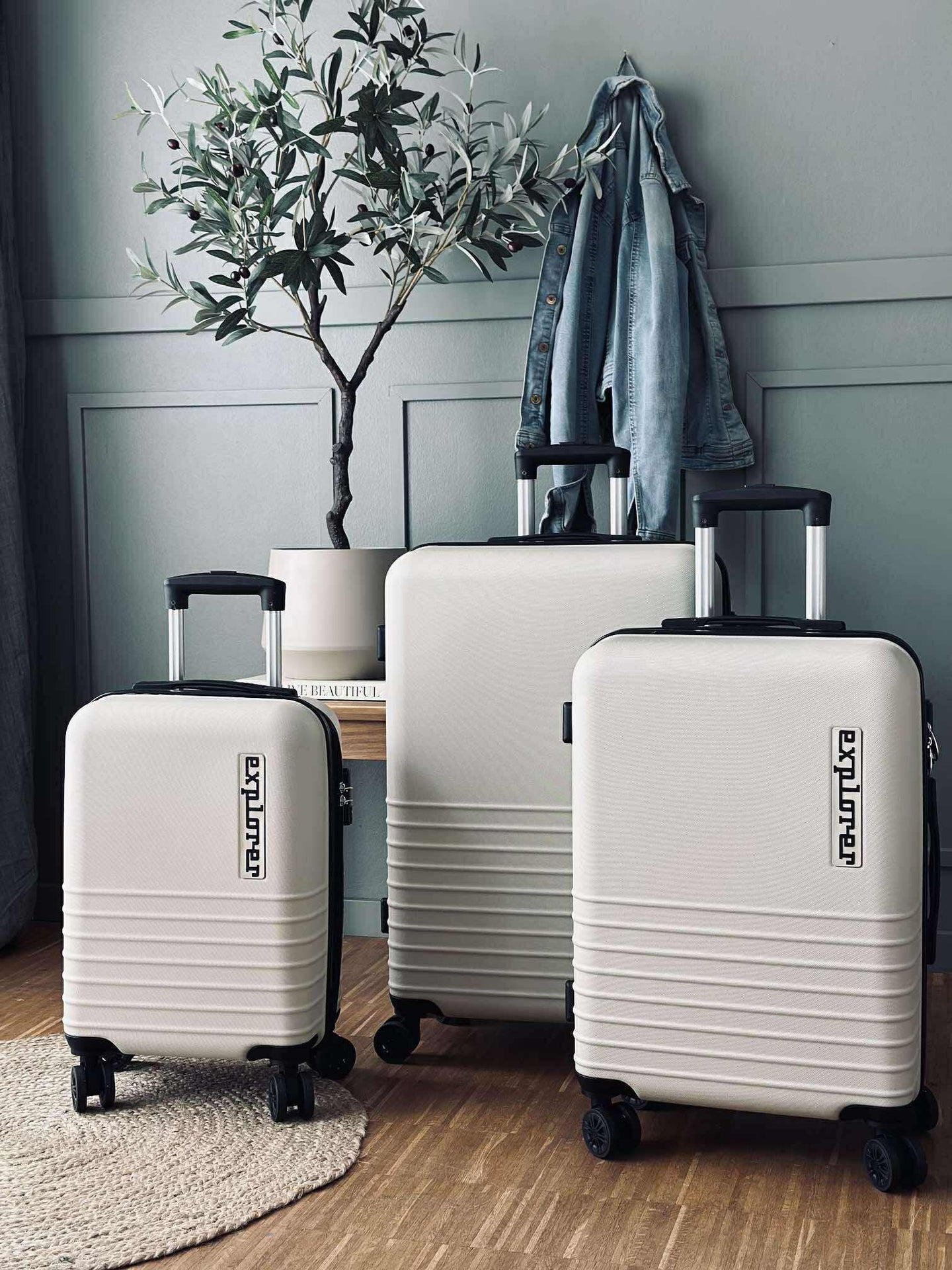 Resväskeset med 3 st – Beige