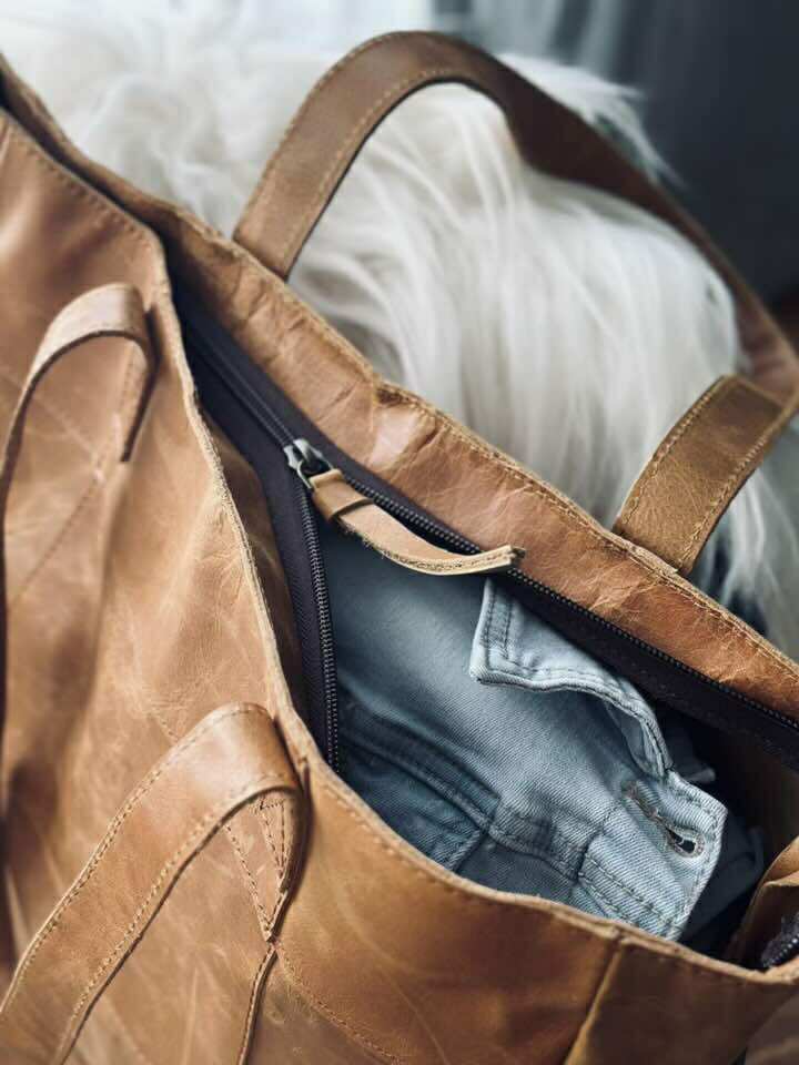 Shopper - Cognac / svart