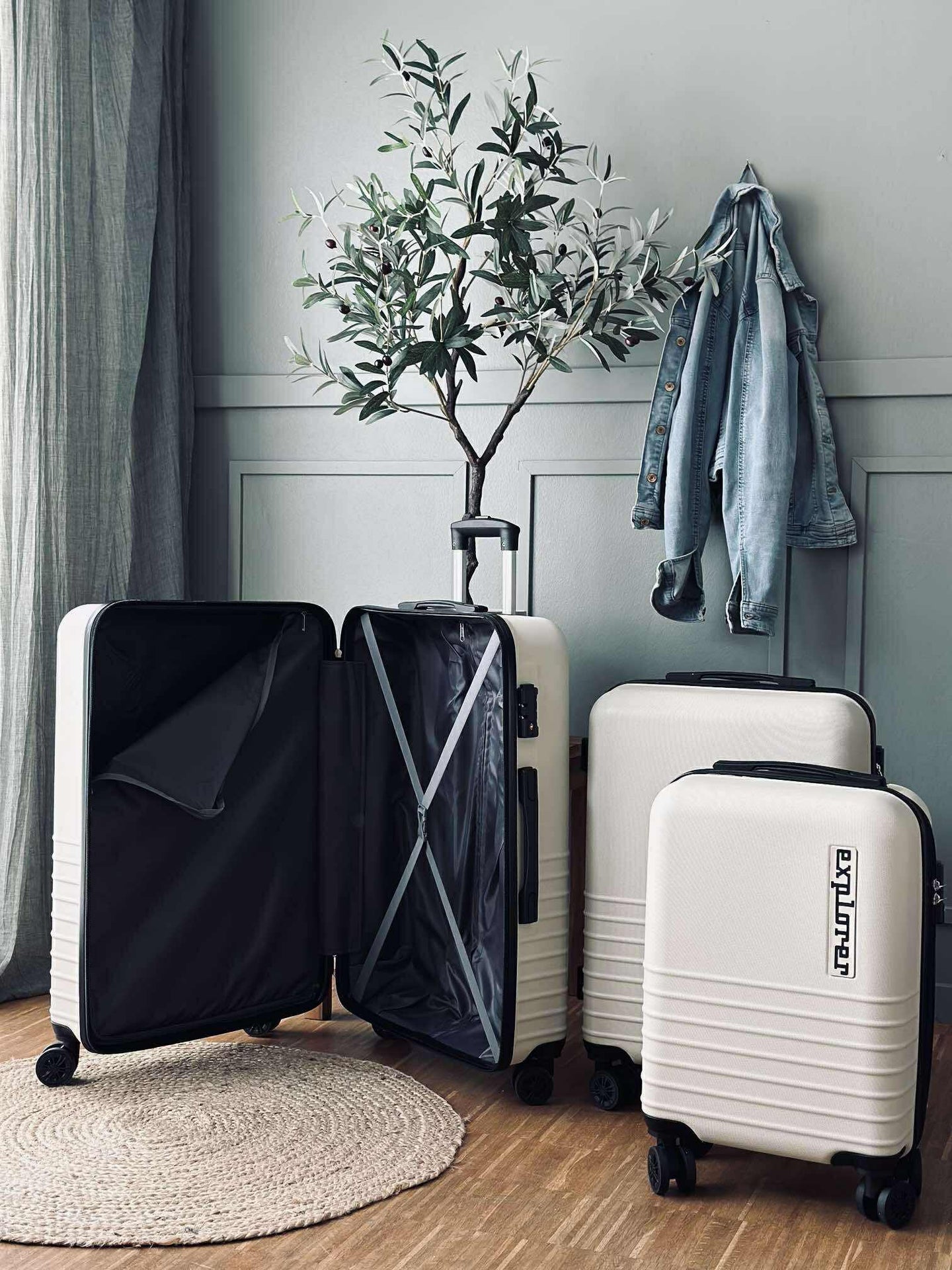 Resväskeset med 3 st – Beige