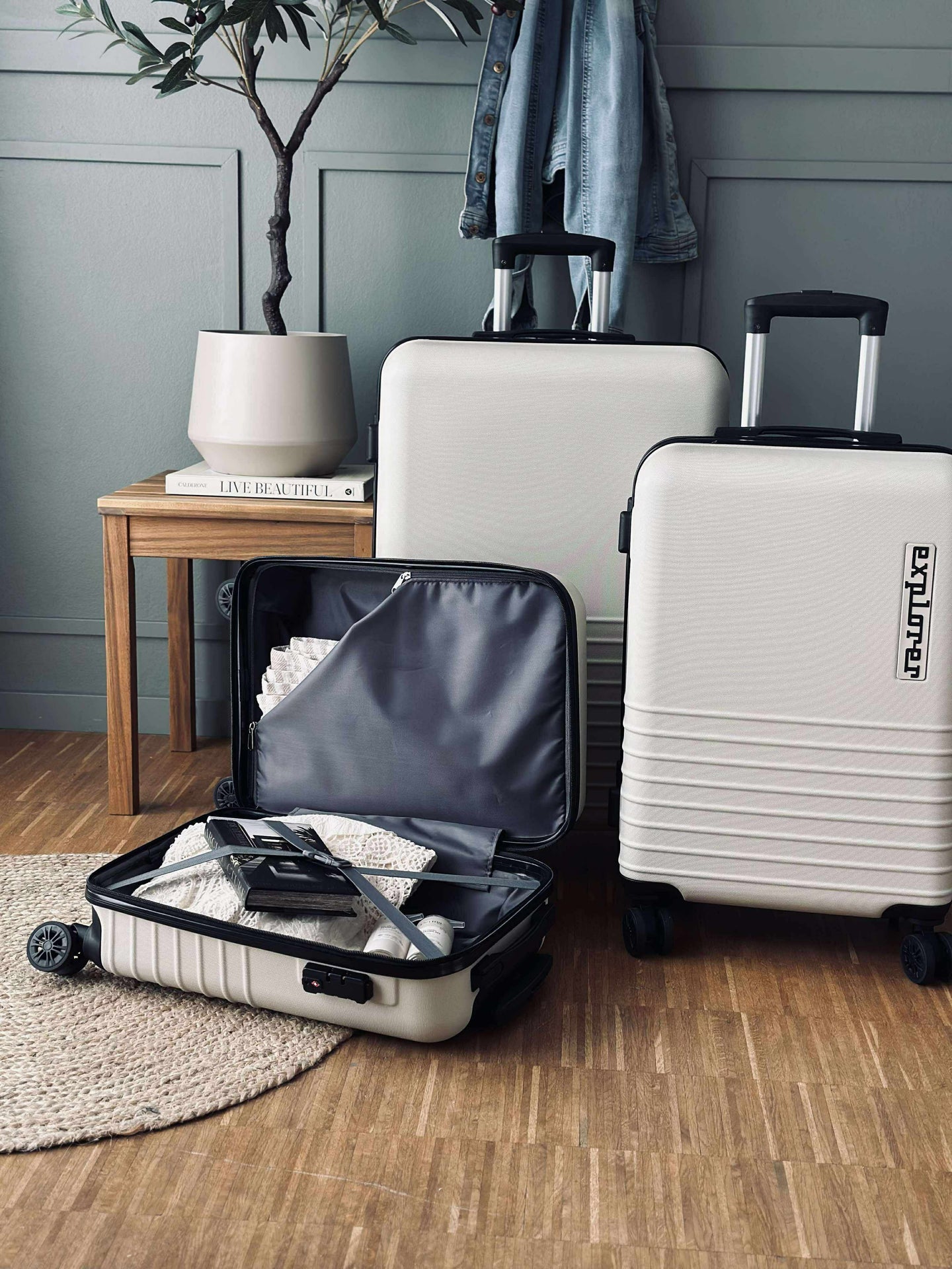 Resväskeset med 3 st – Beige