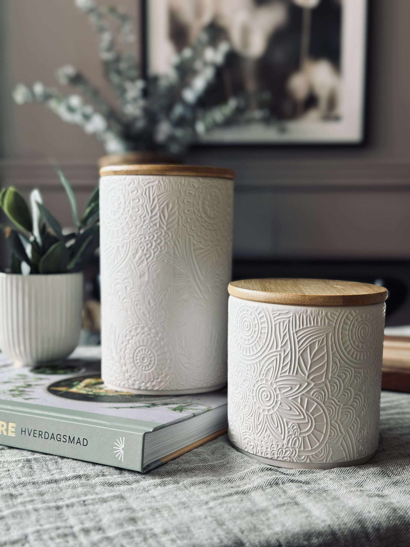 Burk med lock - Keramik 800ml