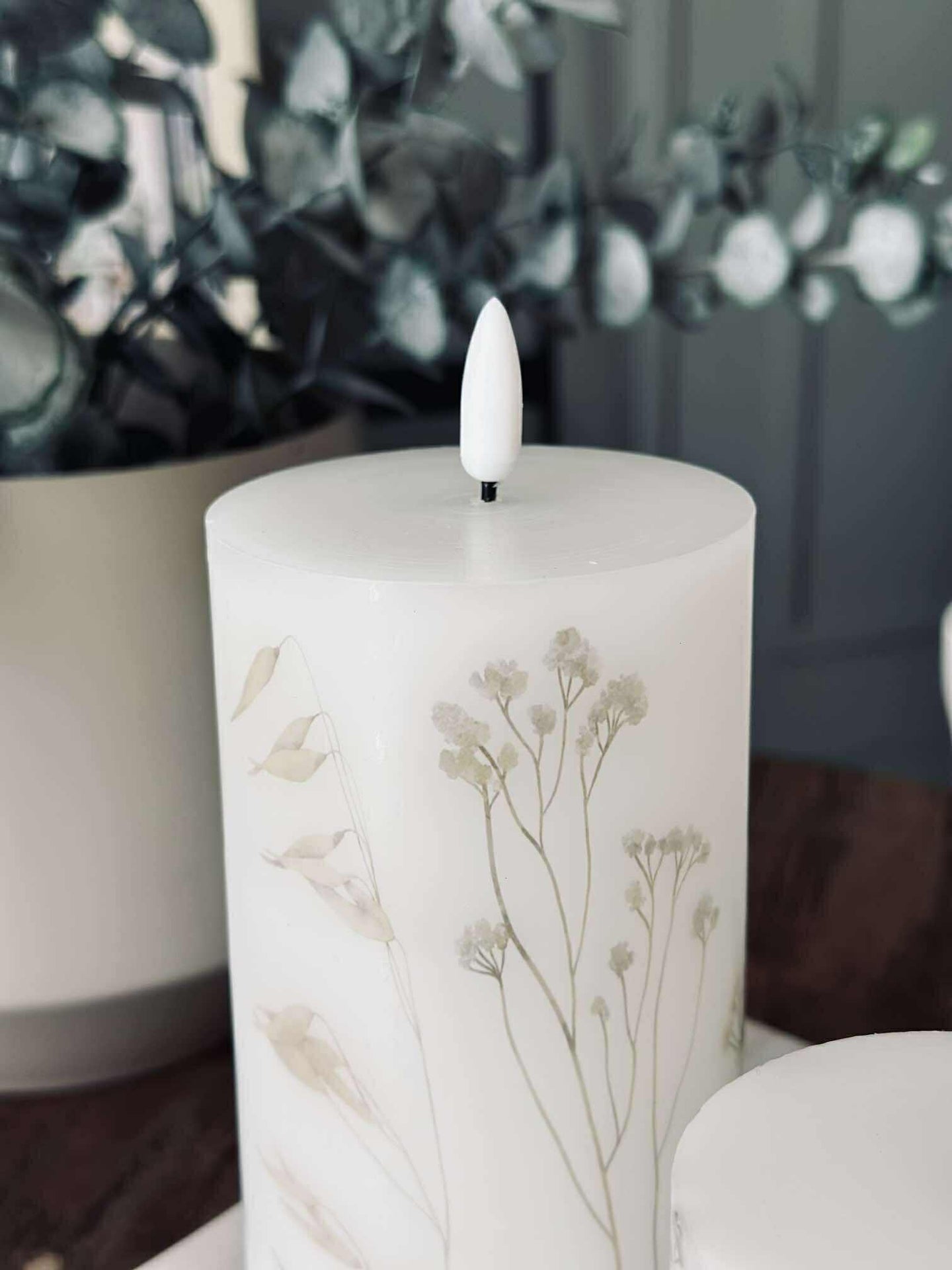 LED blockljus FLOWER – Set med 3 st och fjärrkontroll