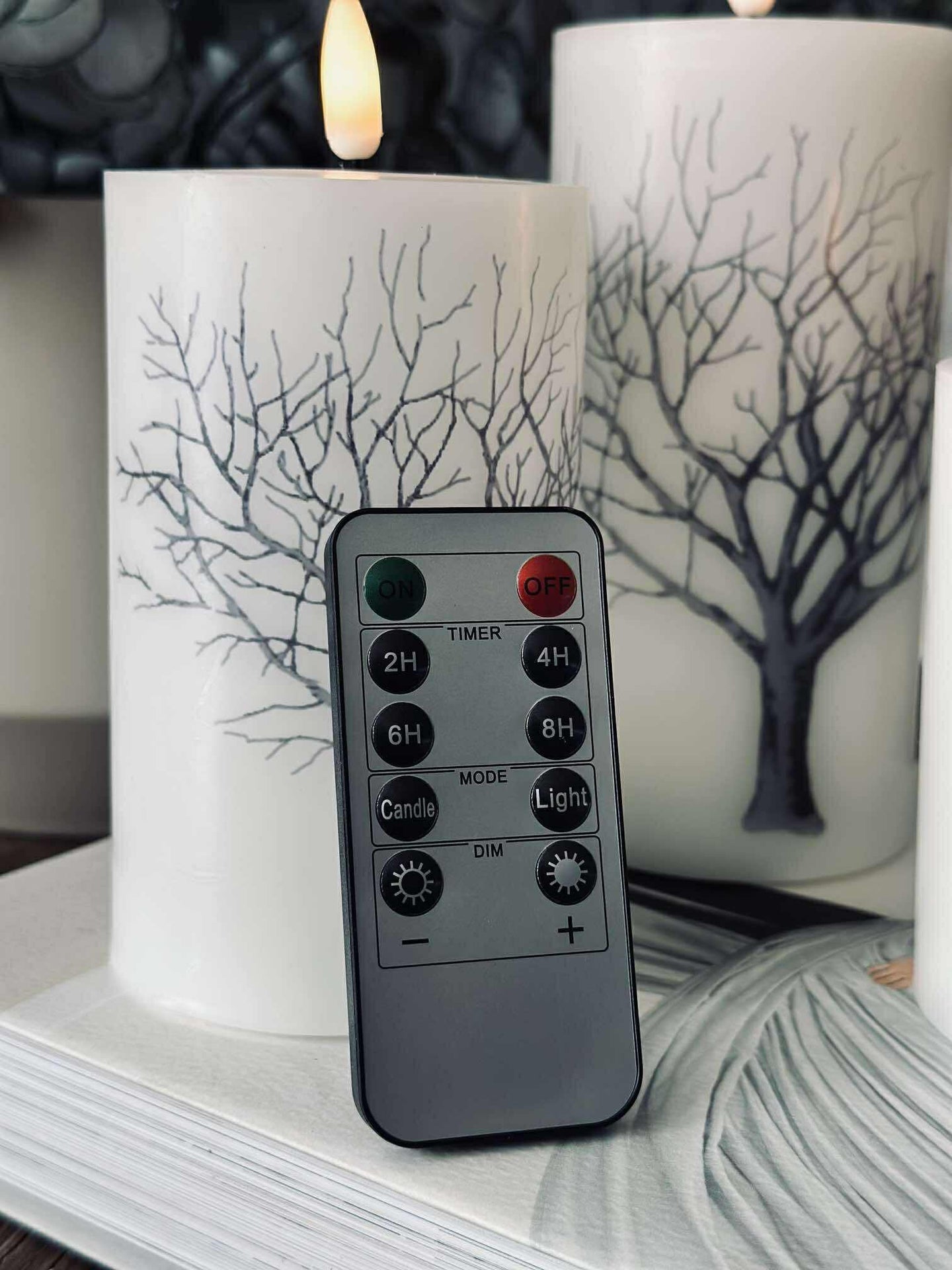 LED-blockljus Nature 0Set med 3 st och fje4rrkontroll