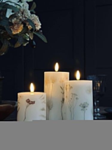 LED blockljus FLOWER – Set med 3 st och fjärrkontroll